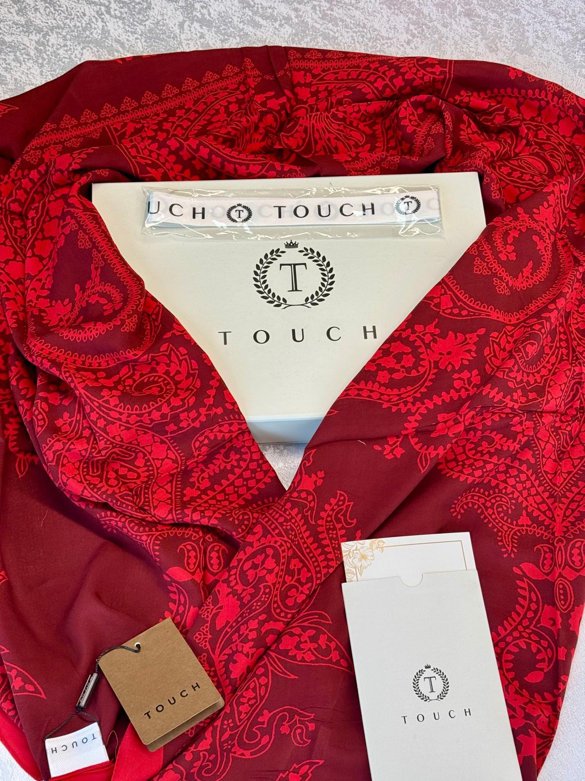 Touch İthal Pamuk İpek Şal - 415420 Bordo