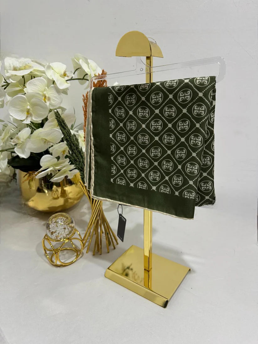 Pier Cardin Kare Desen Pamuk Soft Eşarp 61447 - Haki