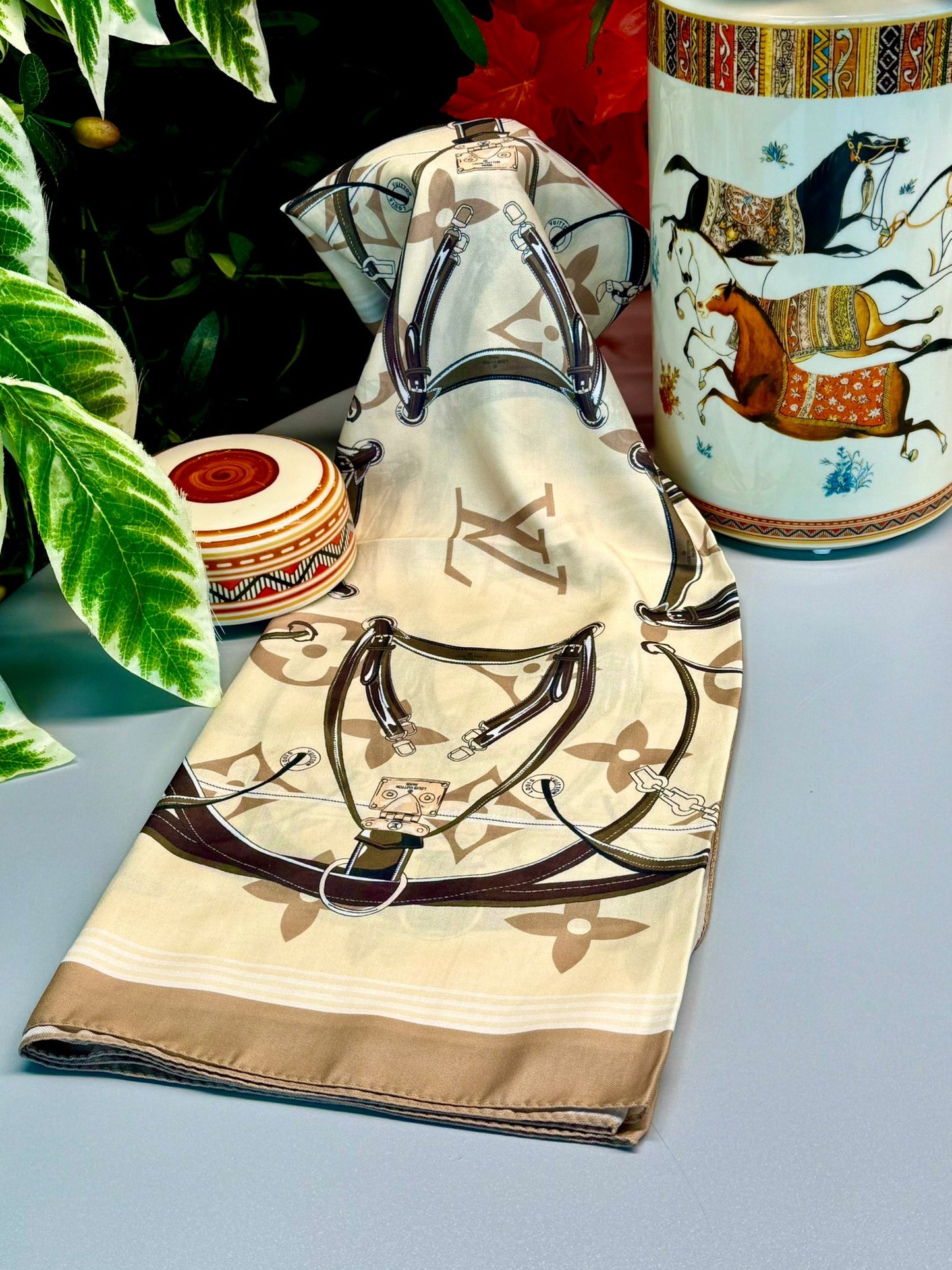 Lv Kemer Desen Pamuk Soft Şal 31230 - Ekru-Bej