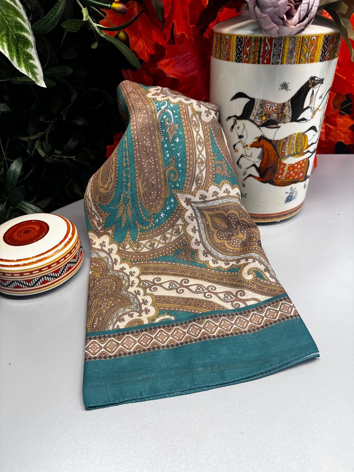 Yeni Etnik Pamuk Soft Şal 65301 - 65301 Yeşil