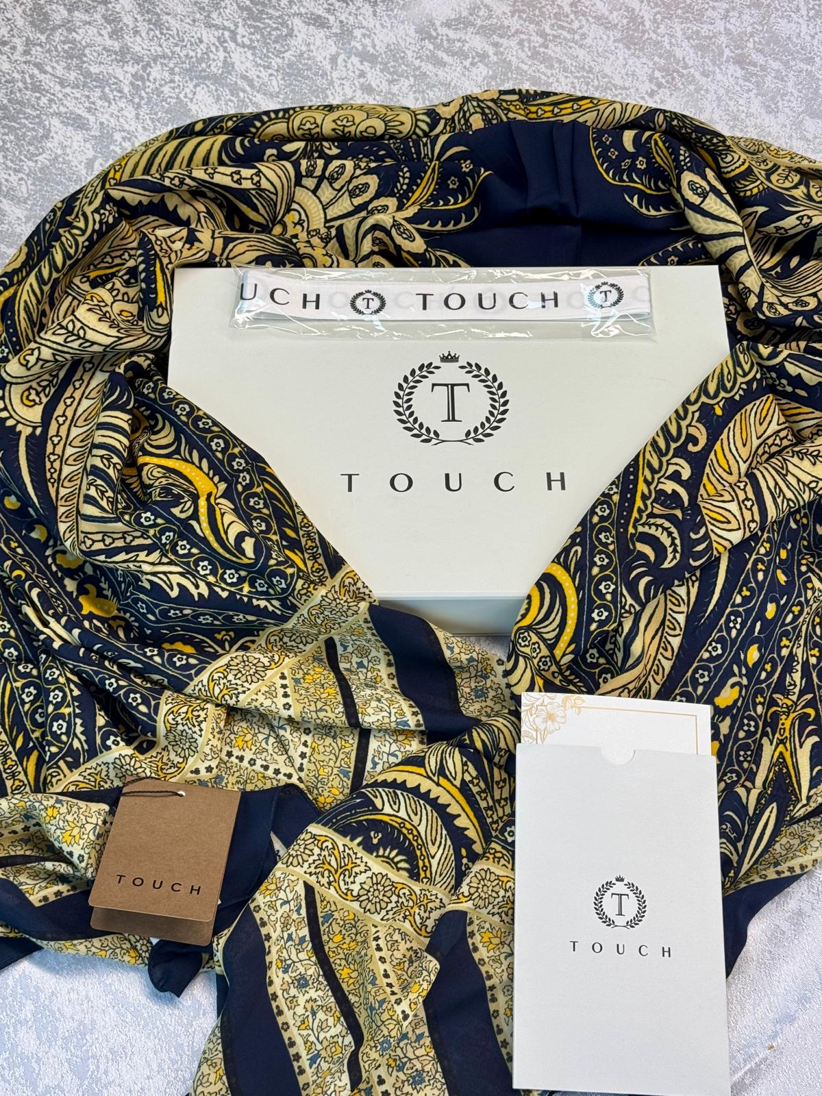 Touch New İthal Pamuk İpek Şal - 55780 - Siyah Gold