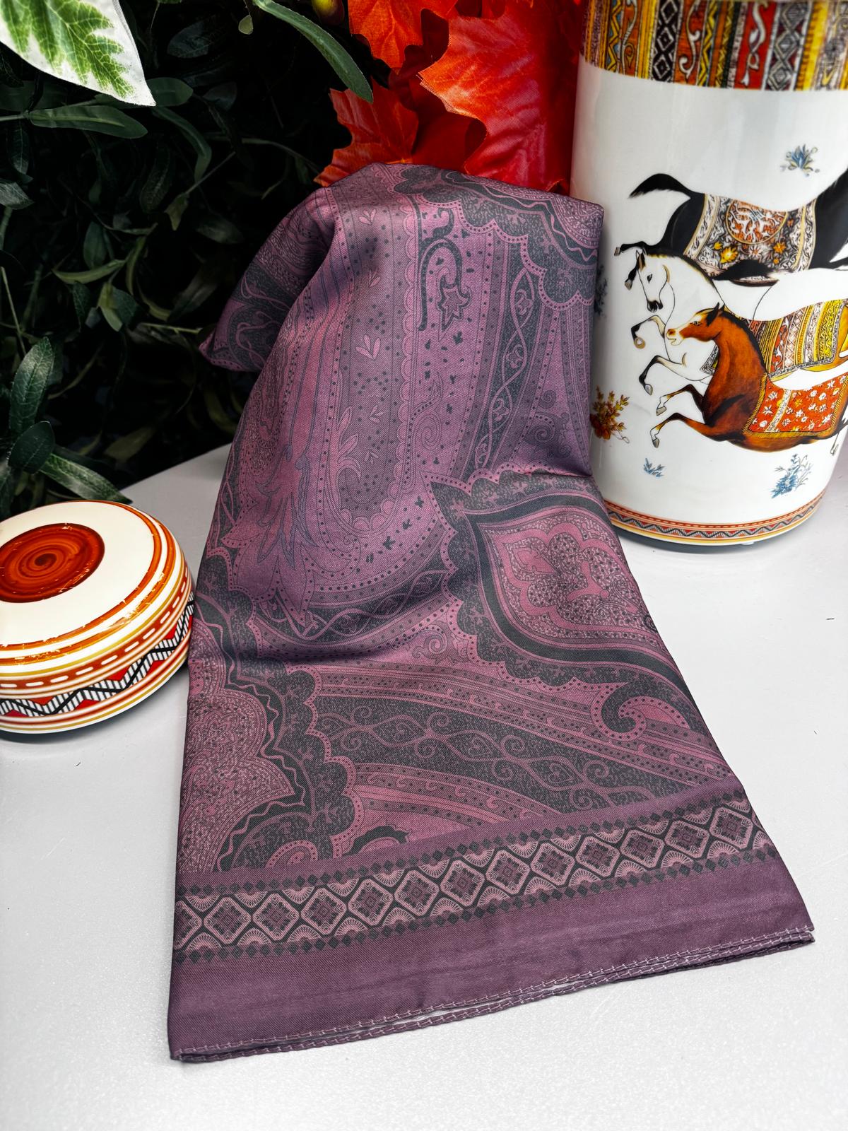 Yeni Etnik Pamuk Soft Şal 65301 - 65301 Bordo