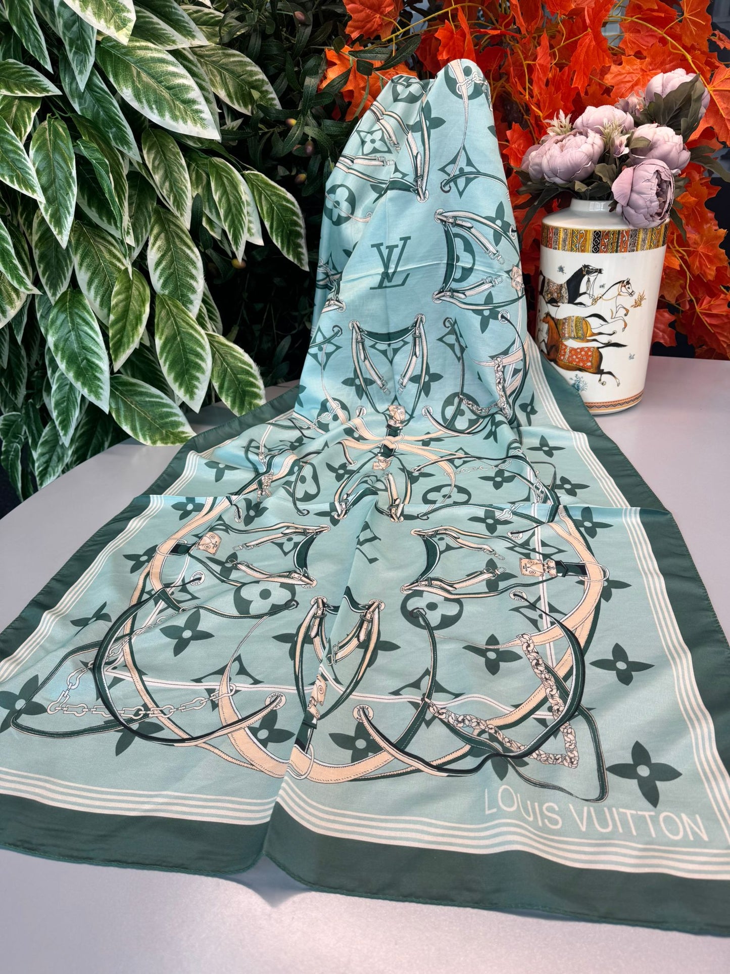 Lv Kemer Desen Pamuk Soft Şal 31230 - Turkuaz