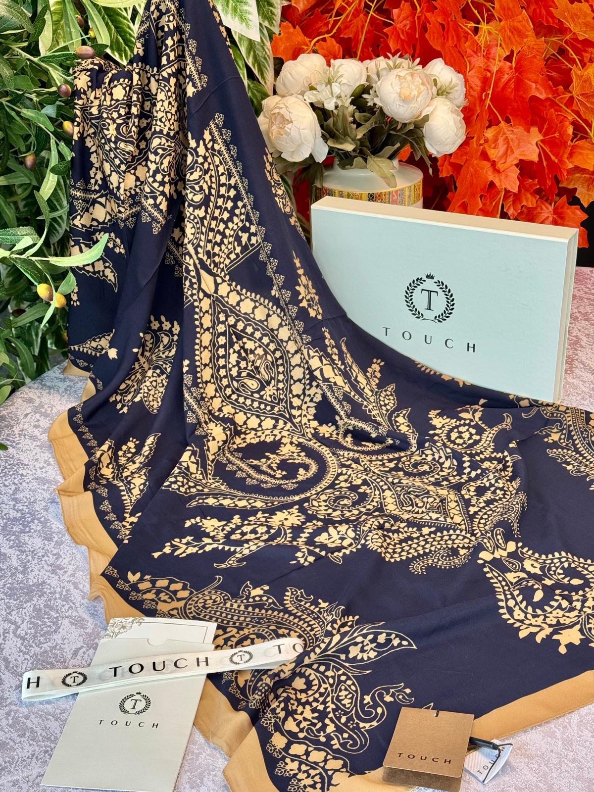 Touch İthal Pamuk İpek Şal - 415420 Siyah Vizon