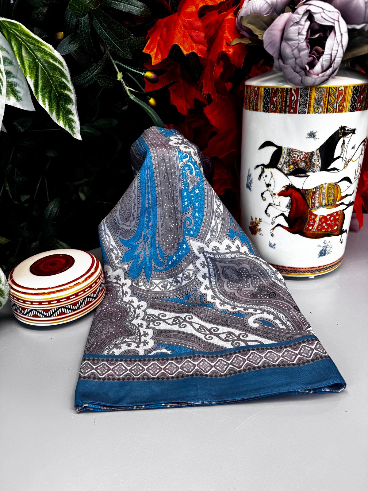 Yeni Etnik Pamuk Soft Şal 65301 - 65301 Turkuaz