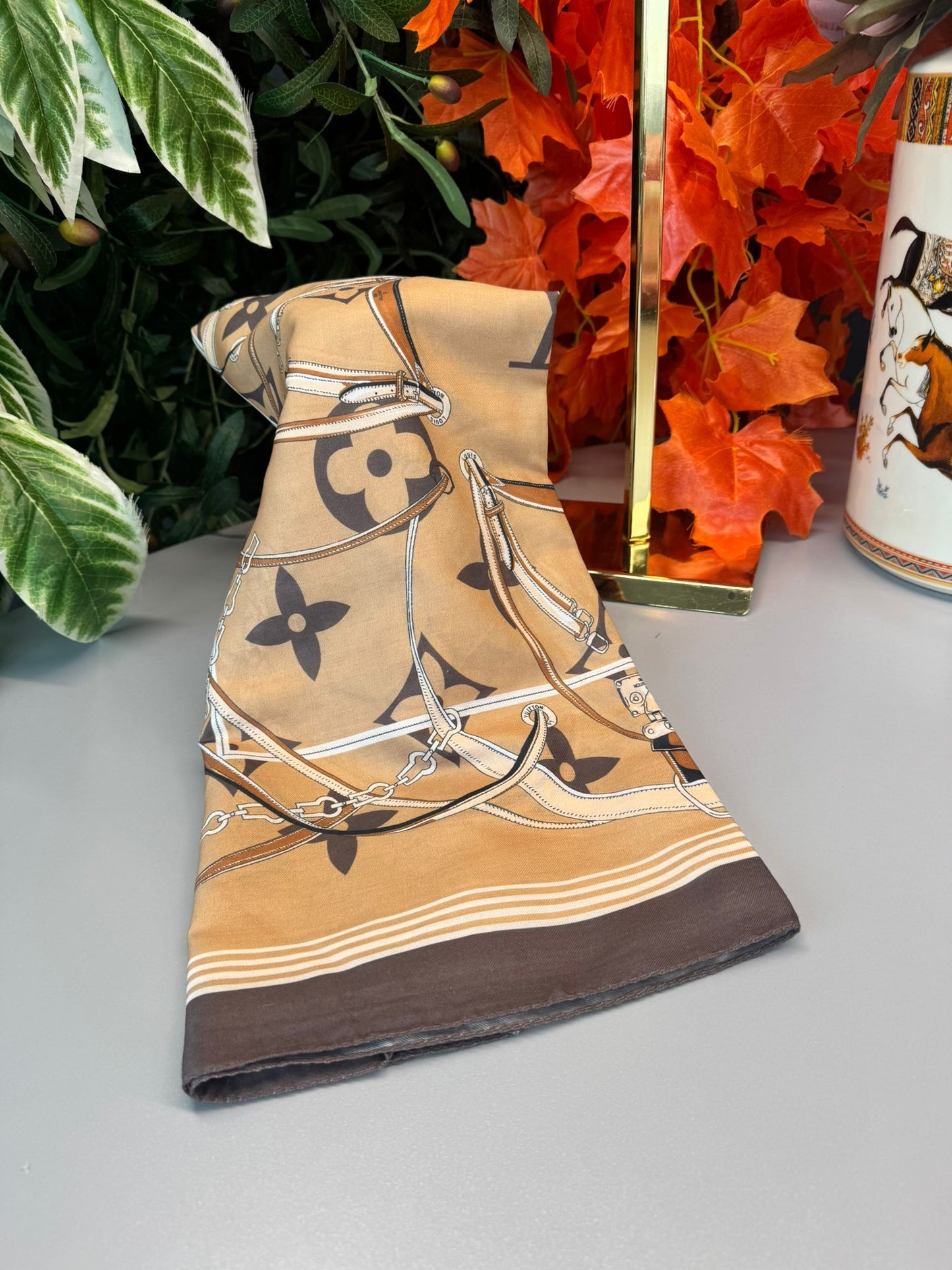 Lv Kemer Desen Pamuk Soft Şal 31230 - Soft Turuncu
