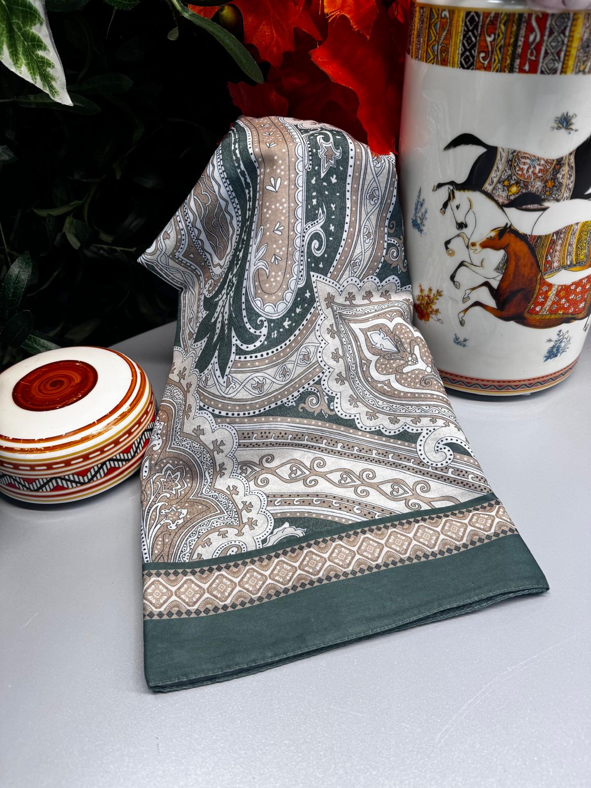 Yeni Etnik Pamuk Soft Şal 65301 - 65301 Haki