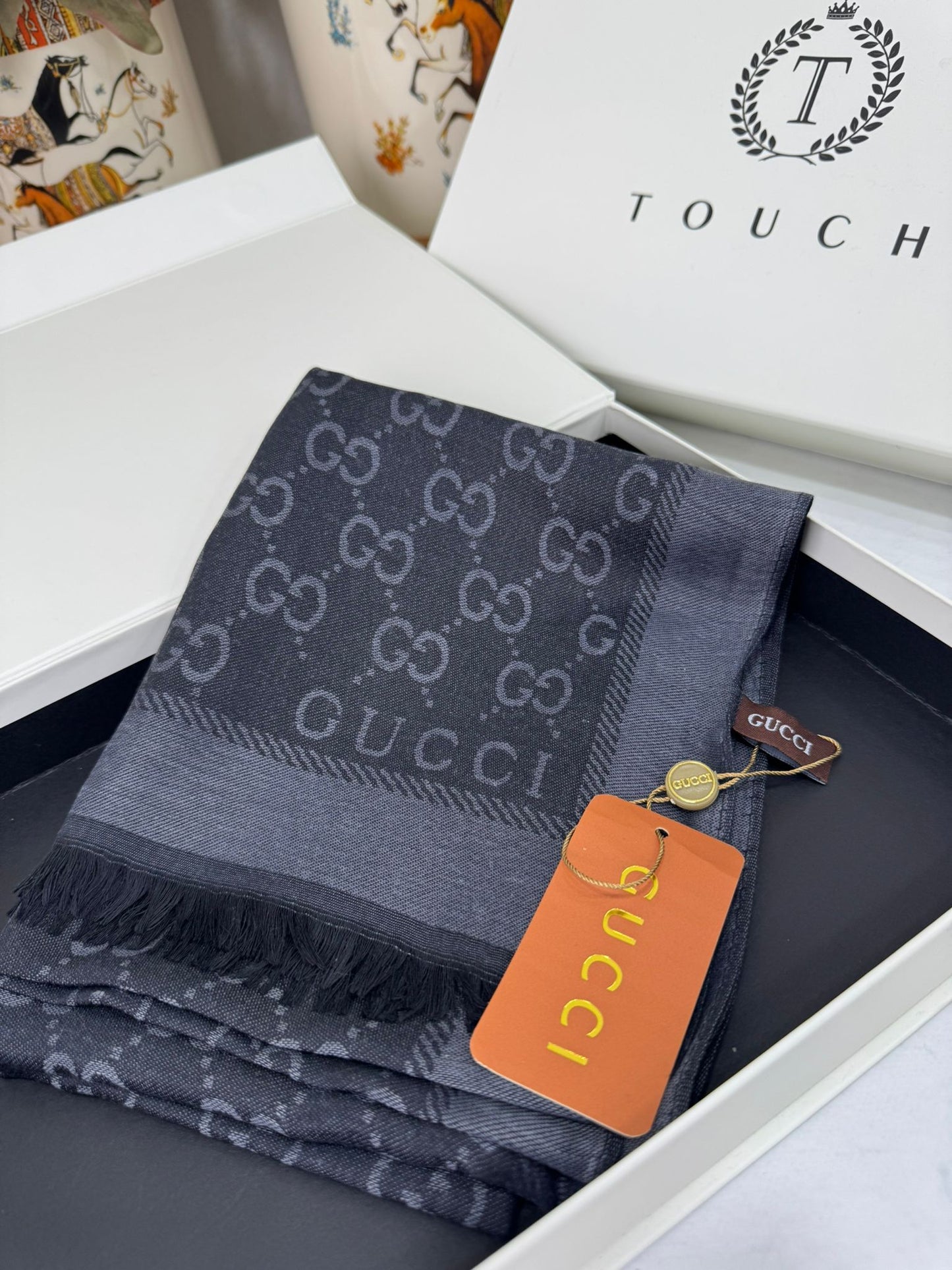 Gucci İthal Pamuk Yün İpek - Siyah Antrasit