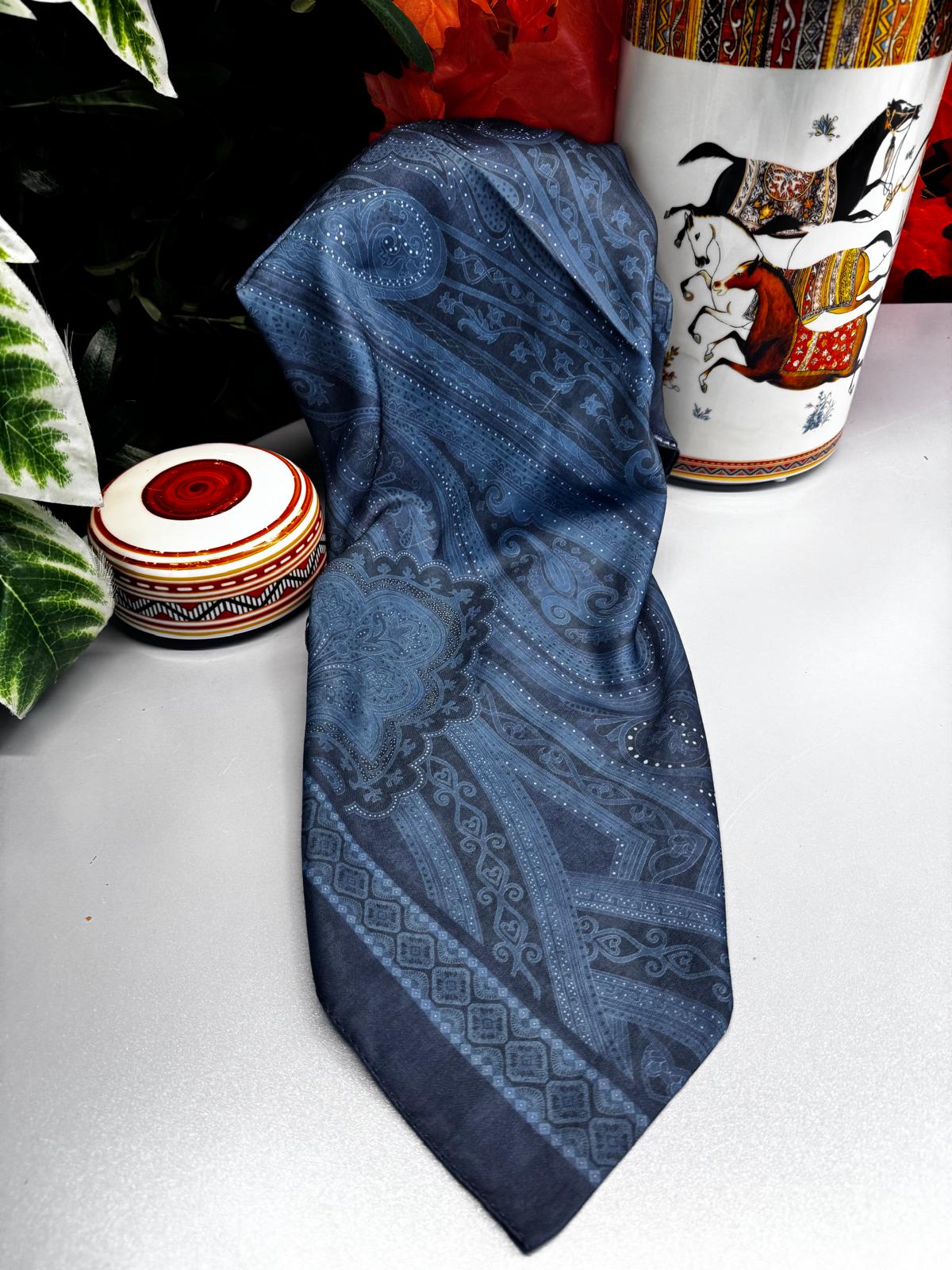 Yeni Etnik Pamuk Soft Şal 65301 - 65301 Lacivert