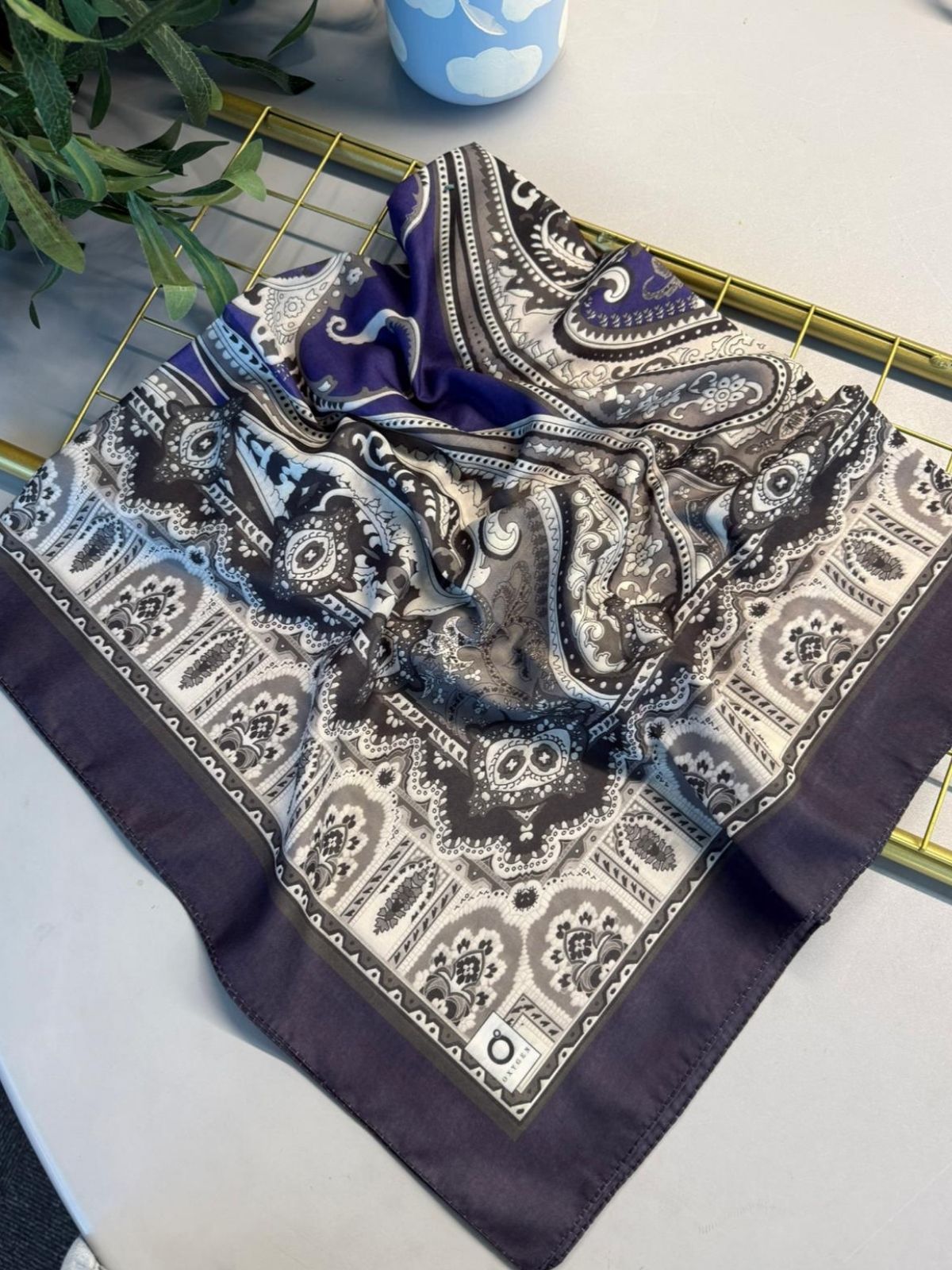Retro Desen Pamuk Soft Eşarp 27092 - Morcivet