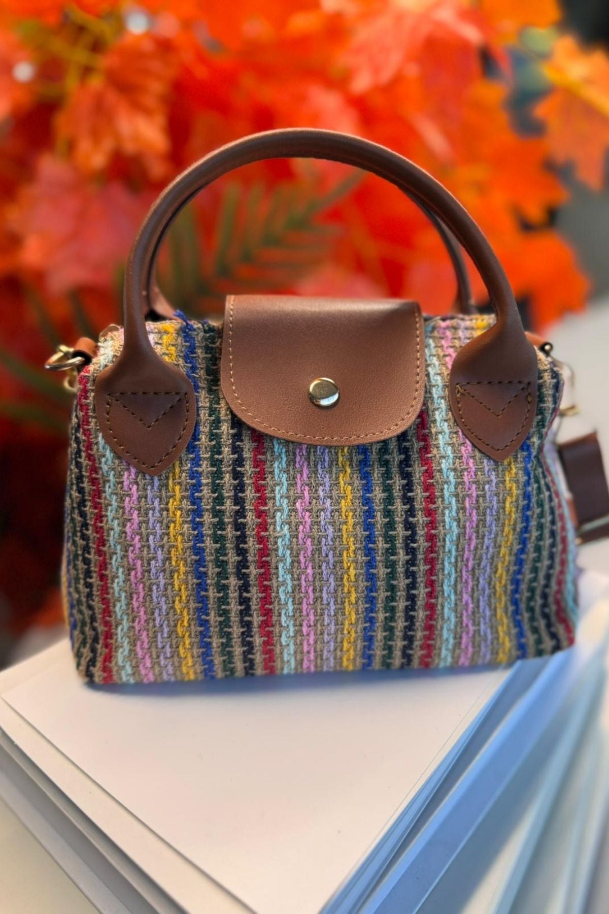 Hasır Dokulu Longchamp Çanta