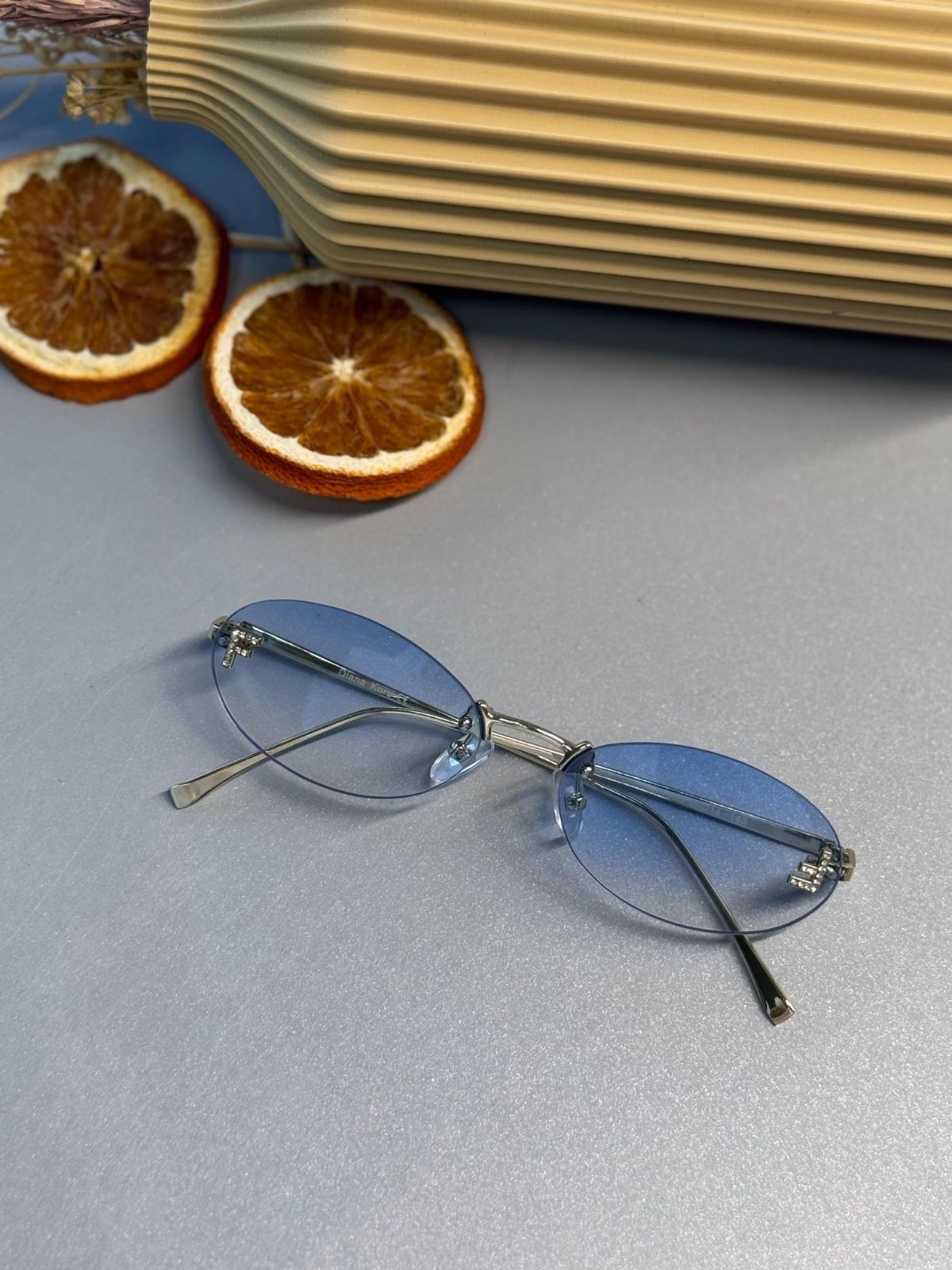 Fendi Kristal Oval Güneş Gözlüğü - Pudra Gradyan