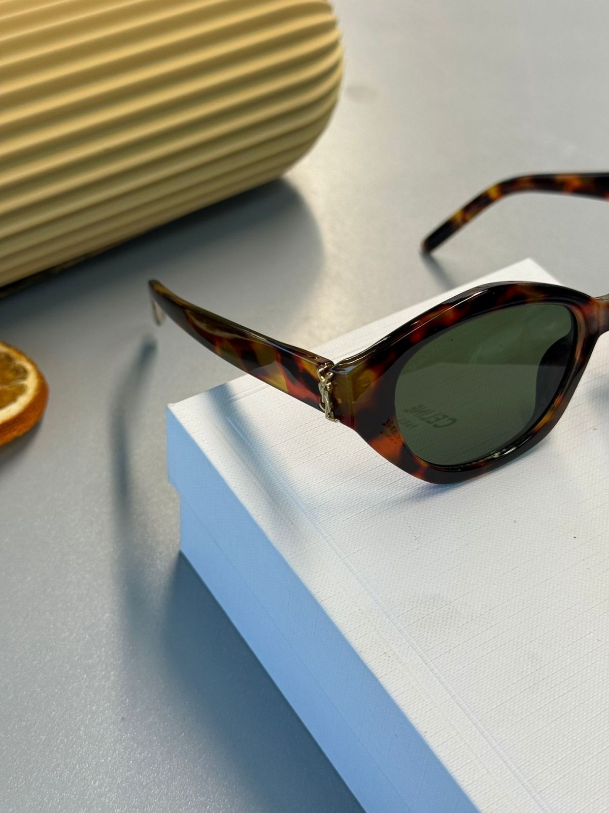 Saint Laurent SL M143 Cat-Eye Güneş Gözlüğü -Havana / Green