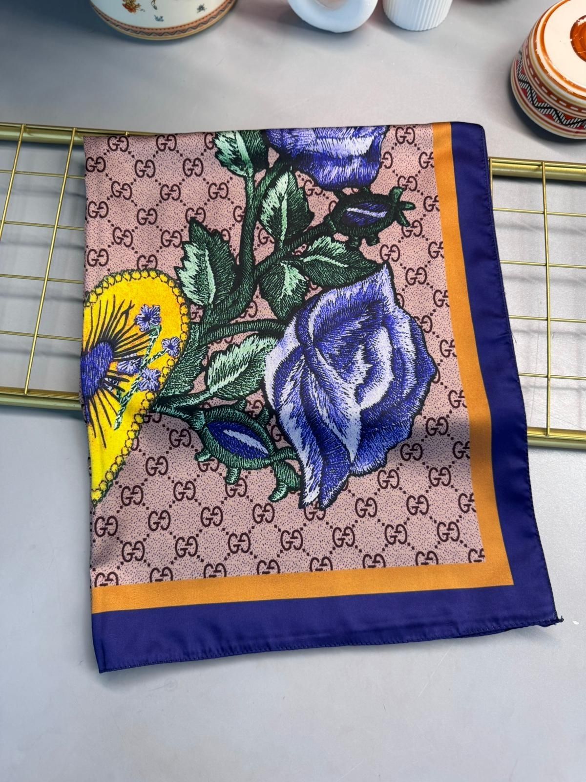 Gucci Twill İpek Şal - Vizon