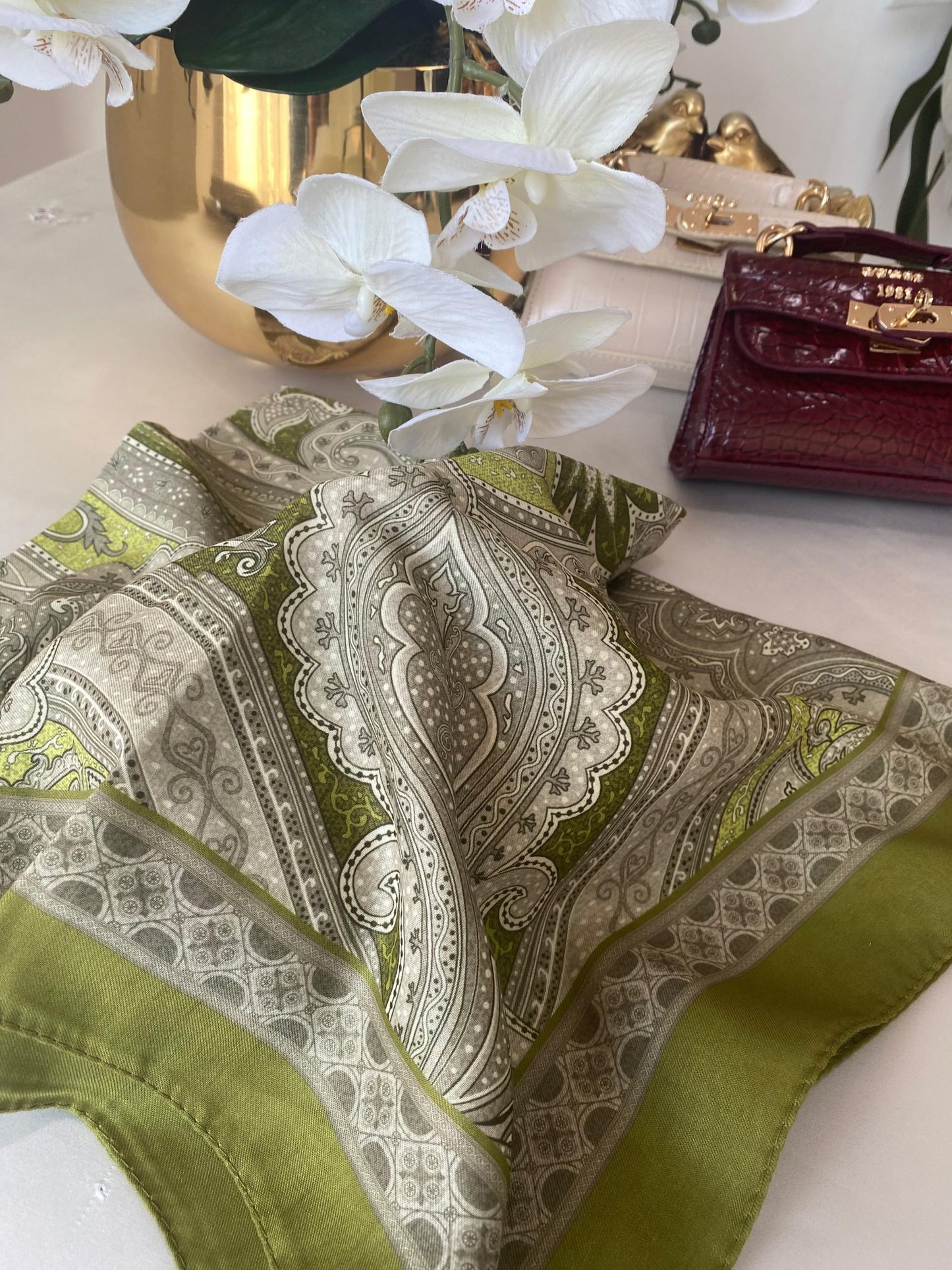 Etro Pamuk Soft İpek Şal 44118 Çay Ağacı