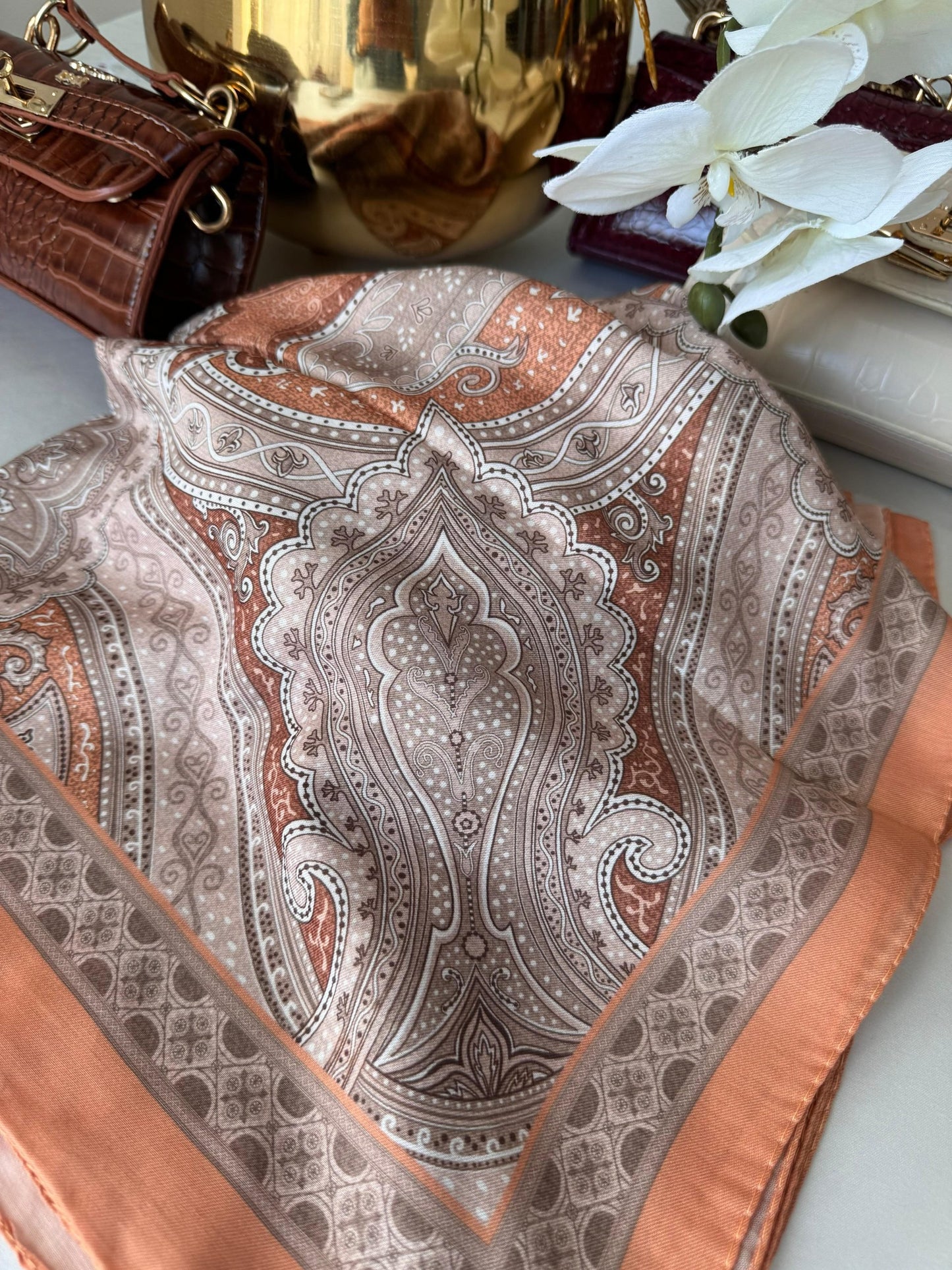 Etro Pamuk Soft İpek Şal 44118 Taba