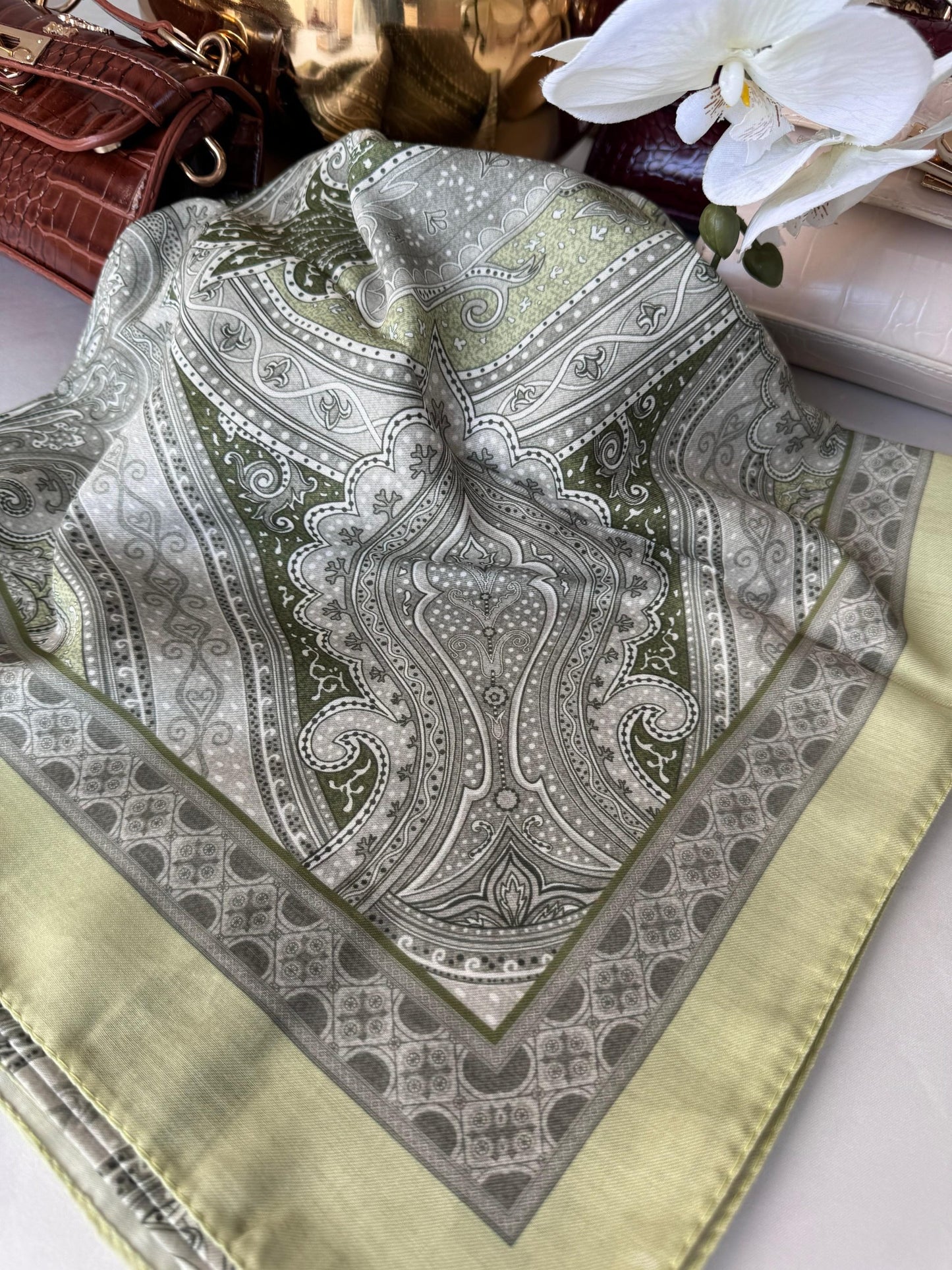 Etro Pamuk Soft İpek Şal 44118 Lime