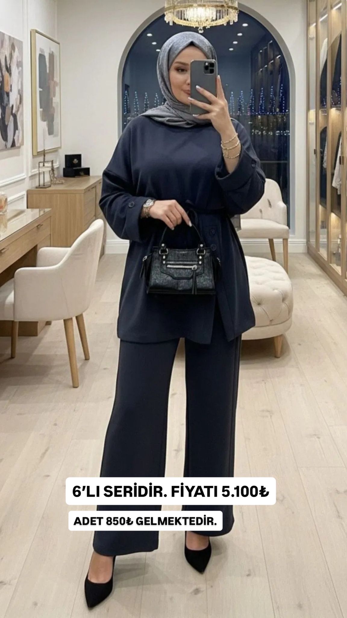 Premium Oysho Düğmeli İkili Takım TK2968 – Füme (SERİLİ SATIŞTIR)