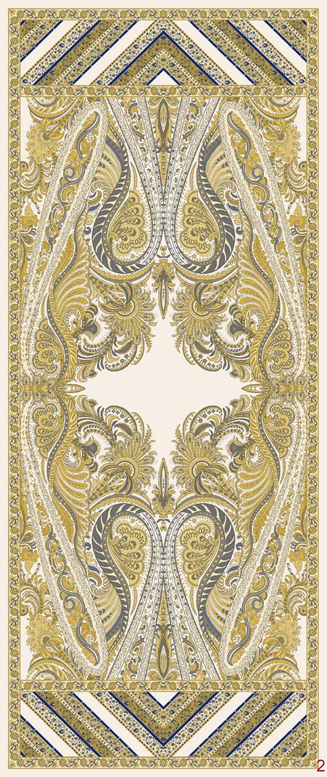 Etro Desen New Pamuk Soft Şal 23012 - Sarı