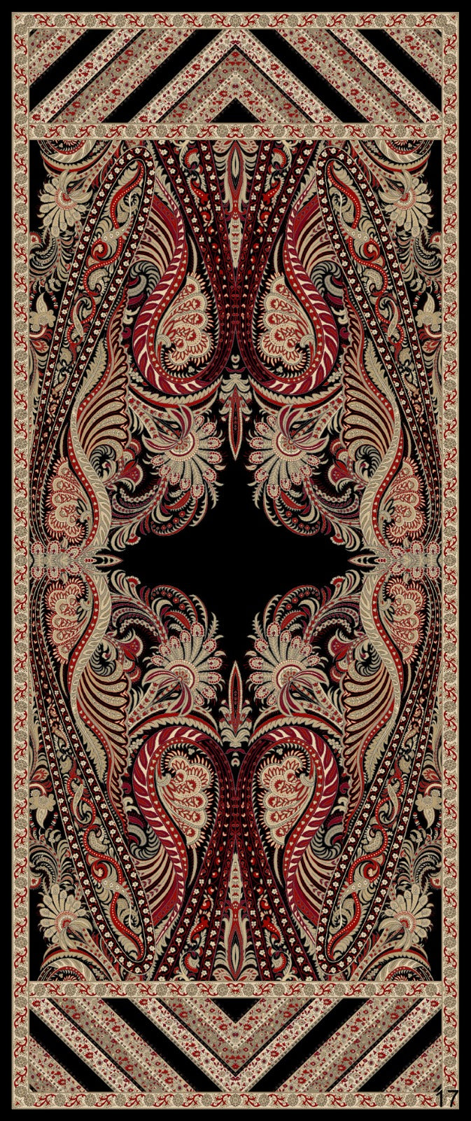 Etro Desen New Pamuk Soft Şal 23012 - Vişne