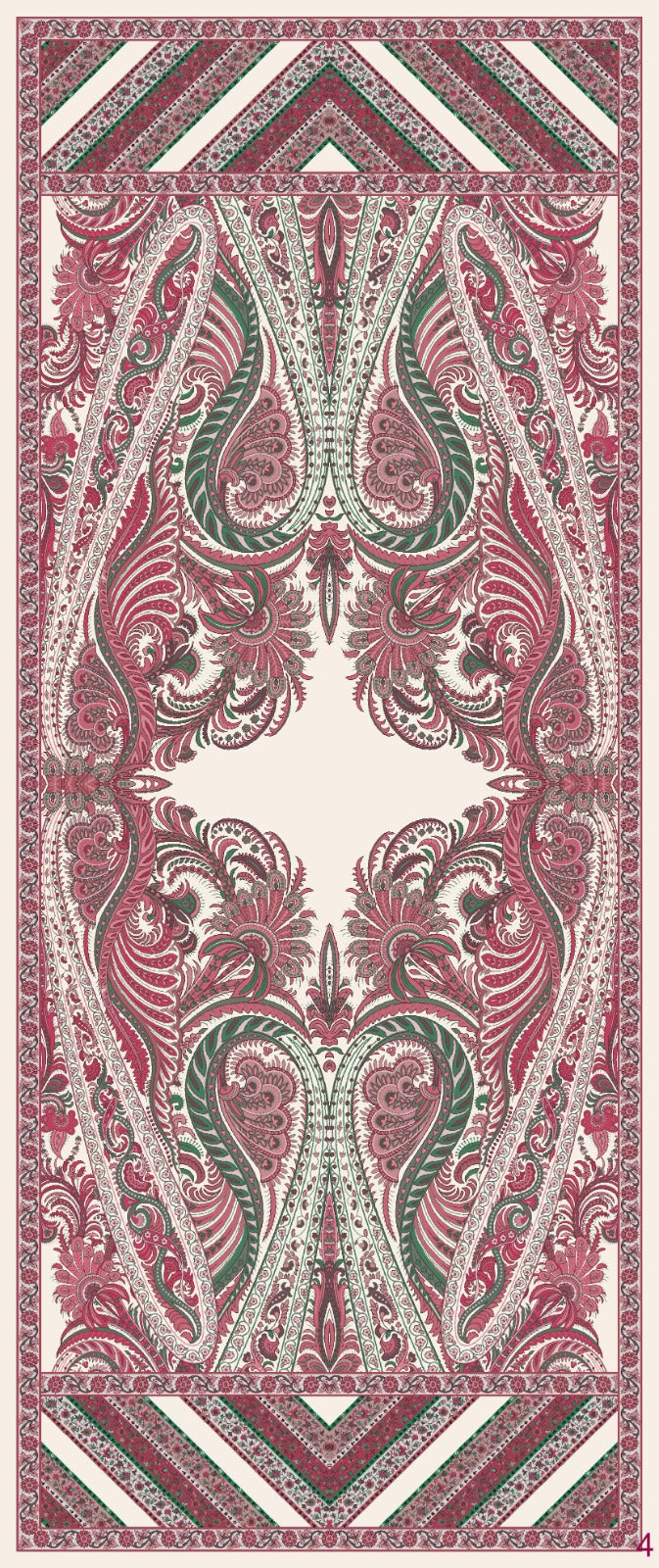 Etro Desen New Pamuk Soft Şal 23012 - Mürdüm