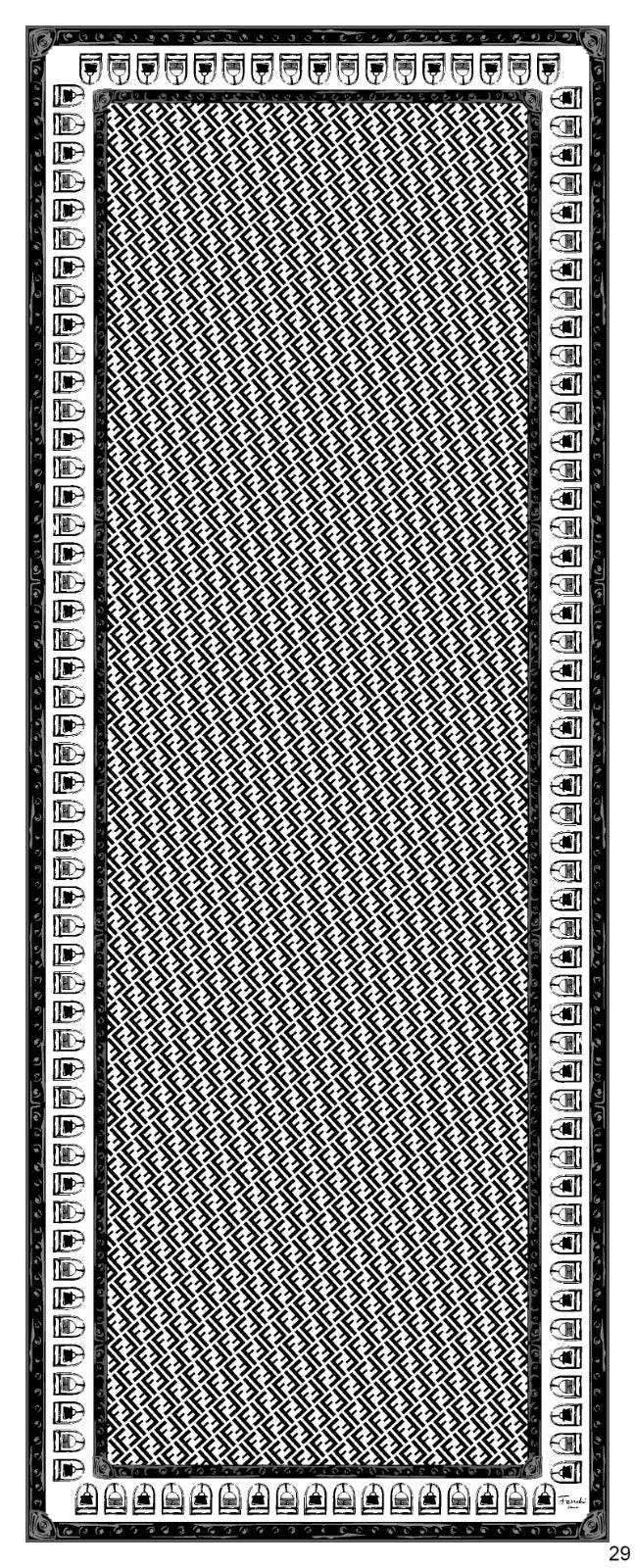 Fendi Monogram Pamuk Soft Şal 64302 - Beyaz