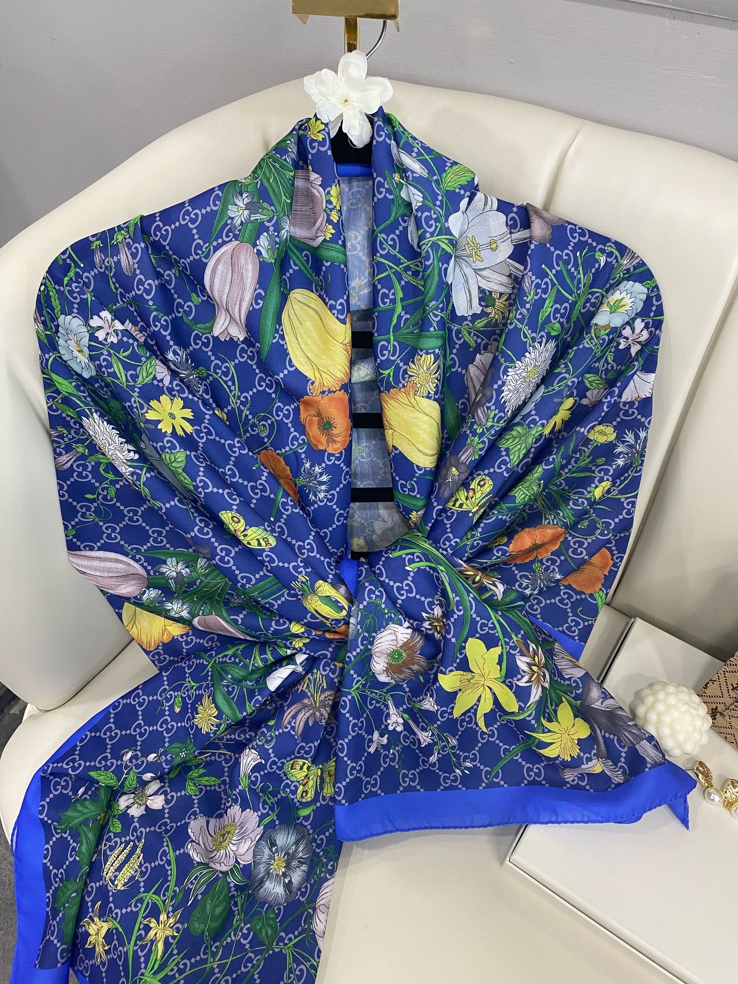 Gucci Çiçek Desen Pamuk Soft Şal 65355 - Parlament-Mawi