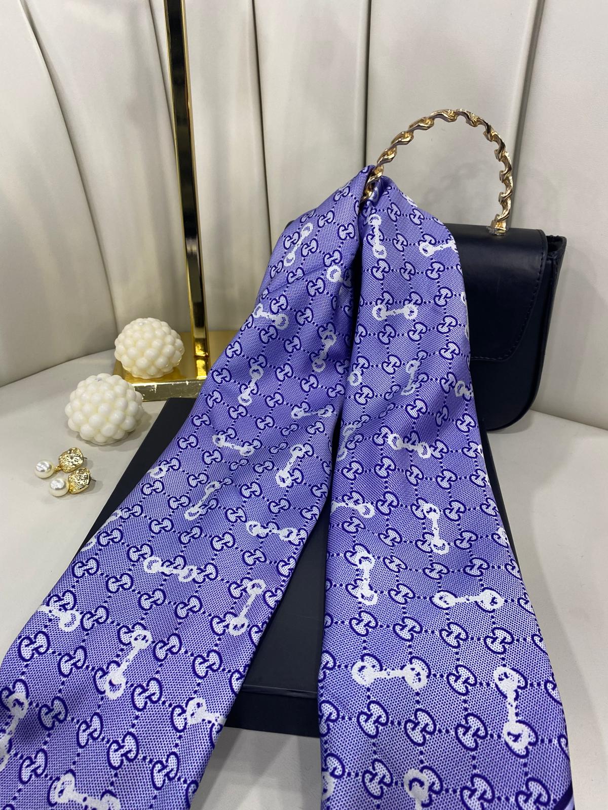 Gucci Desen Marka Eşarp - 62268 - Gökyüzü Mavisi