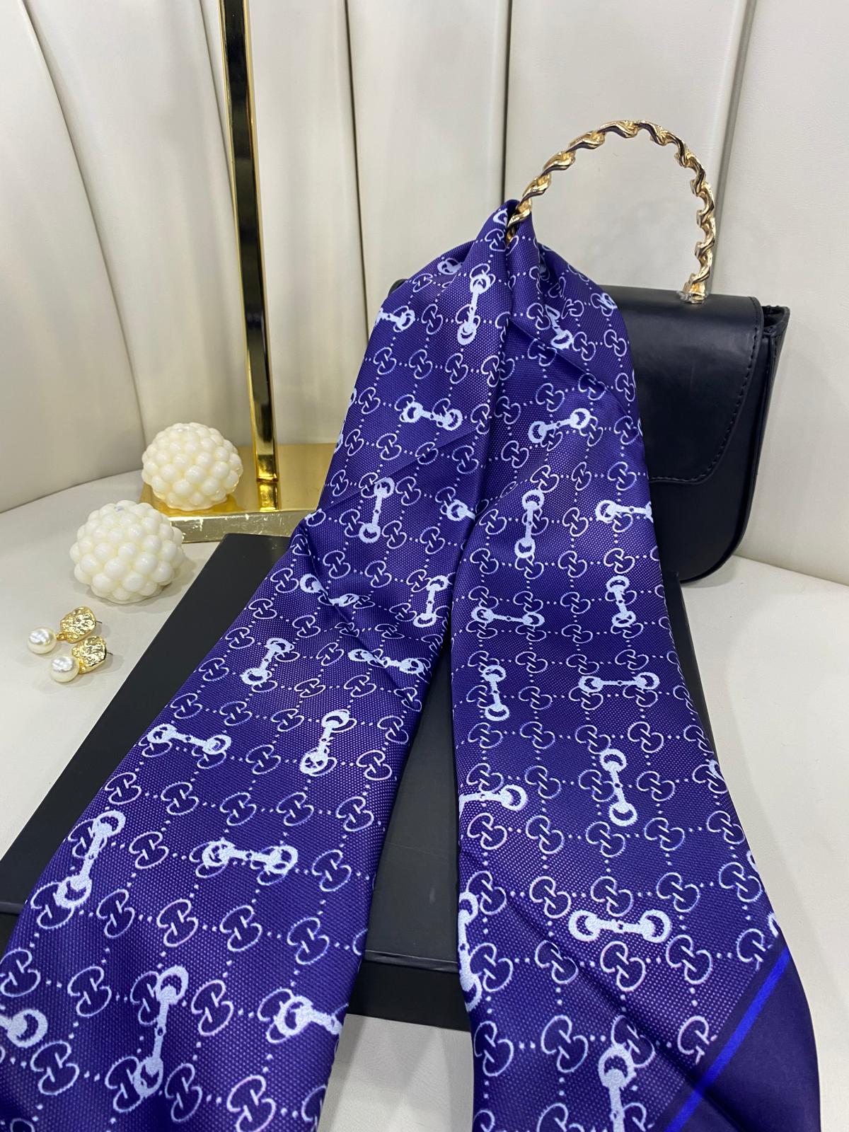 Gucci Desen Marka Eşarp - 62268 - Gece Mavisi
