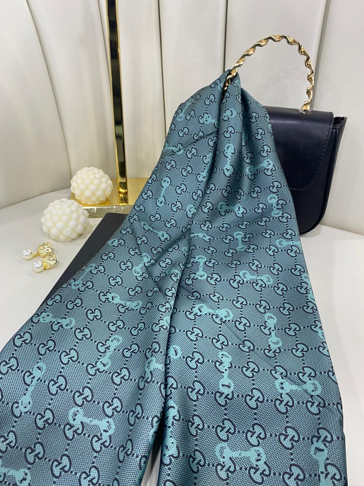 Gucci Desen Marka Eşarp - 62268 - Nane Yeşili
