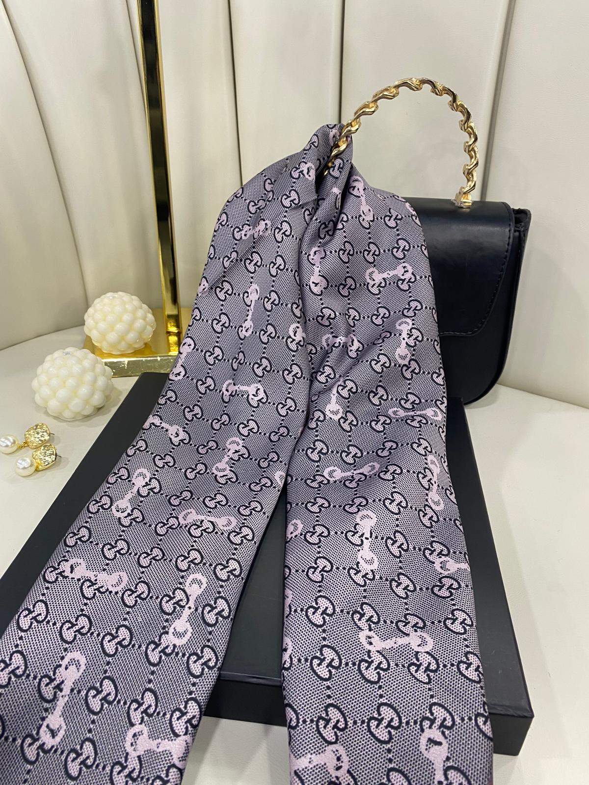 Gucci Desen Marka Eşarp - 62268 - Menekşe