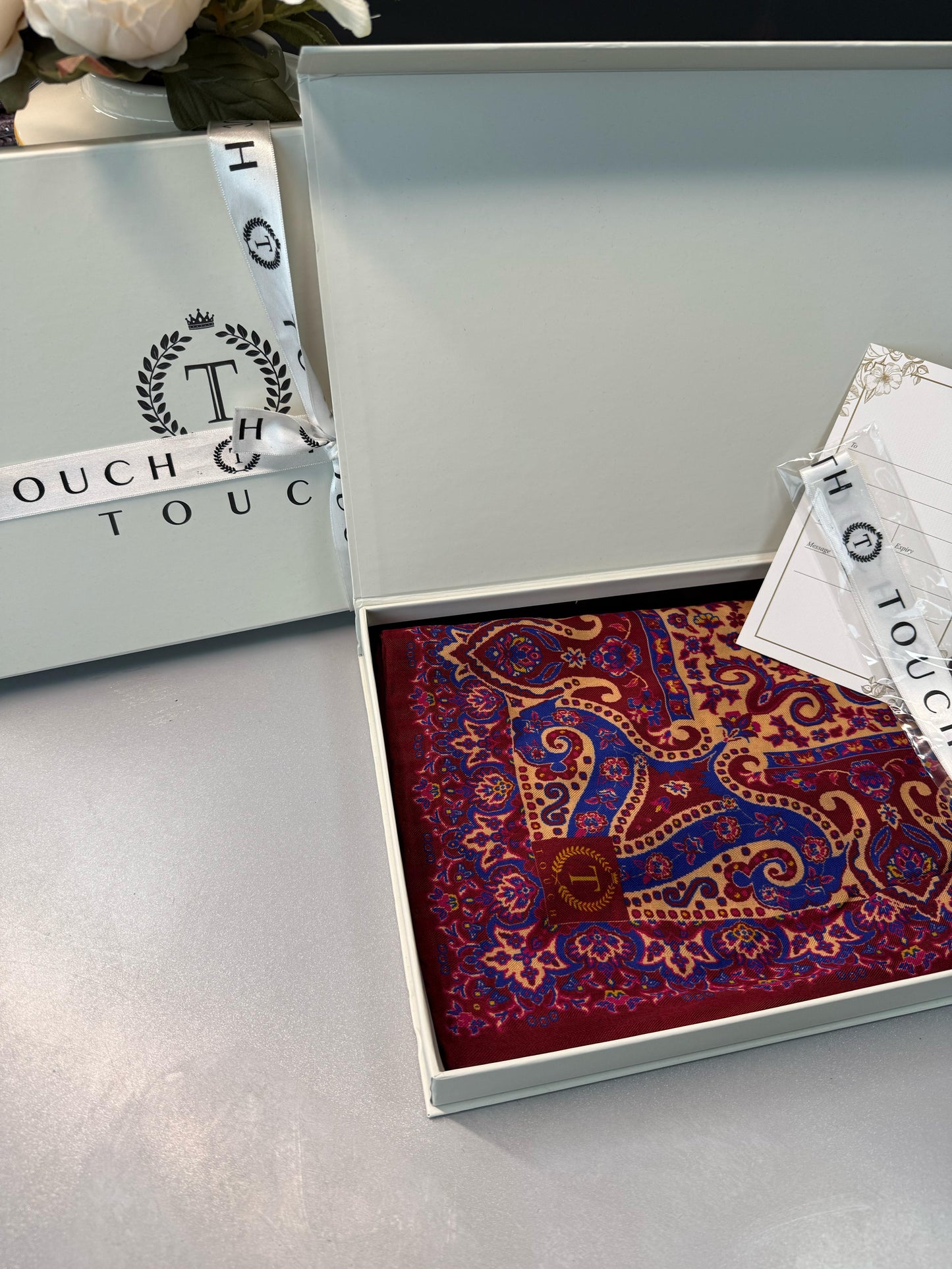 Touch İthal Etnik Desen Yün İpek Şal-34330-Fuşya-Saks