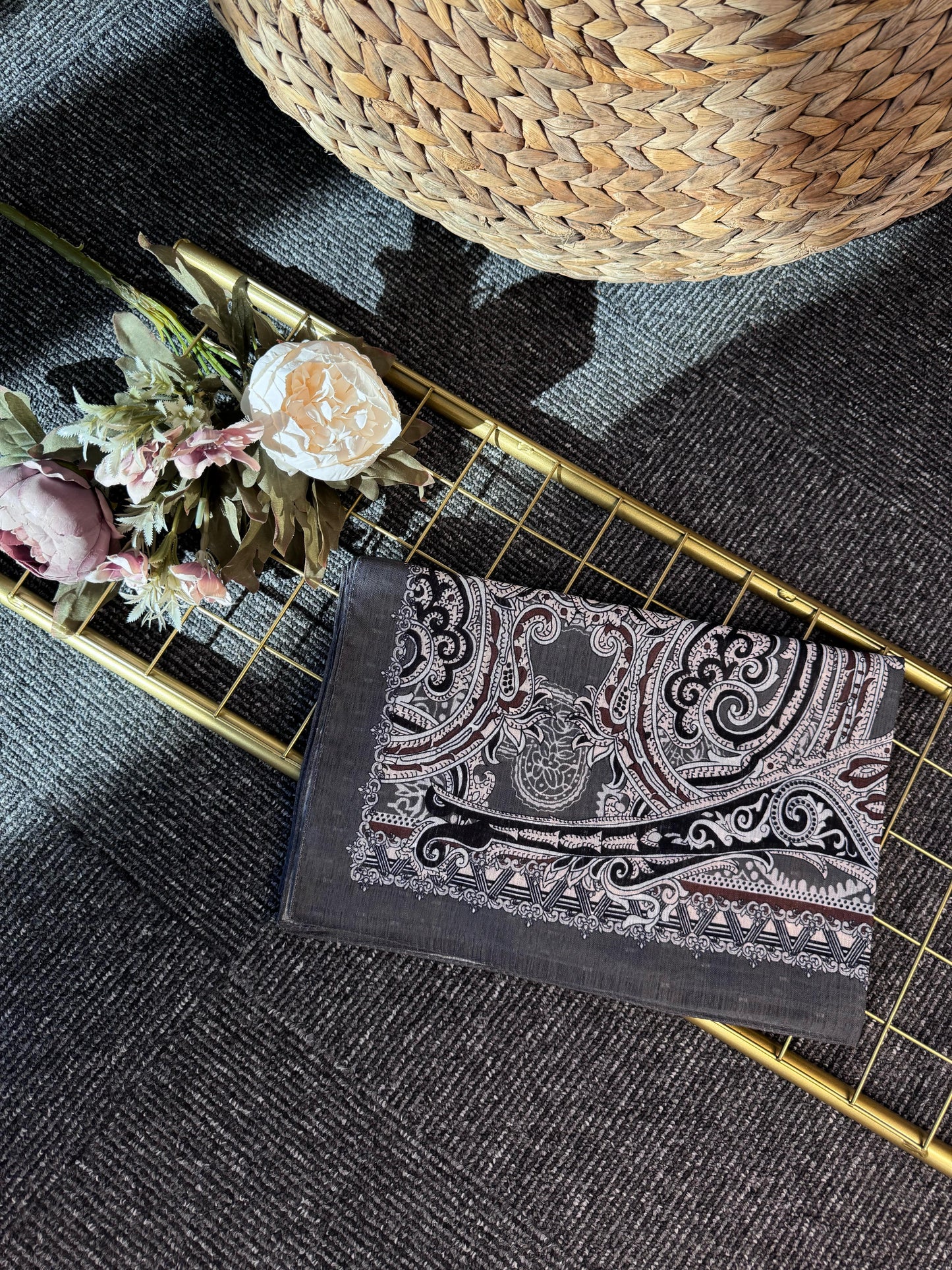 Saray Yolu Naturel Pamuk-678345-Füme