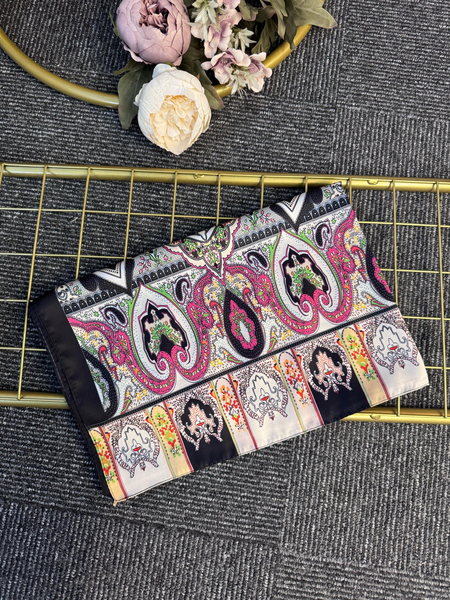 Anka Desen Vual İpek Şal-768568- Şeker Pembesi