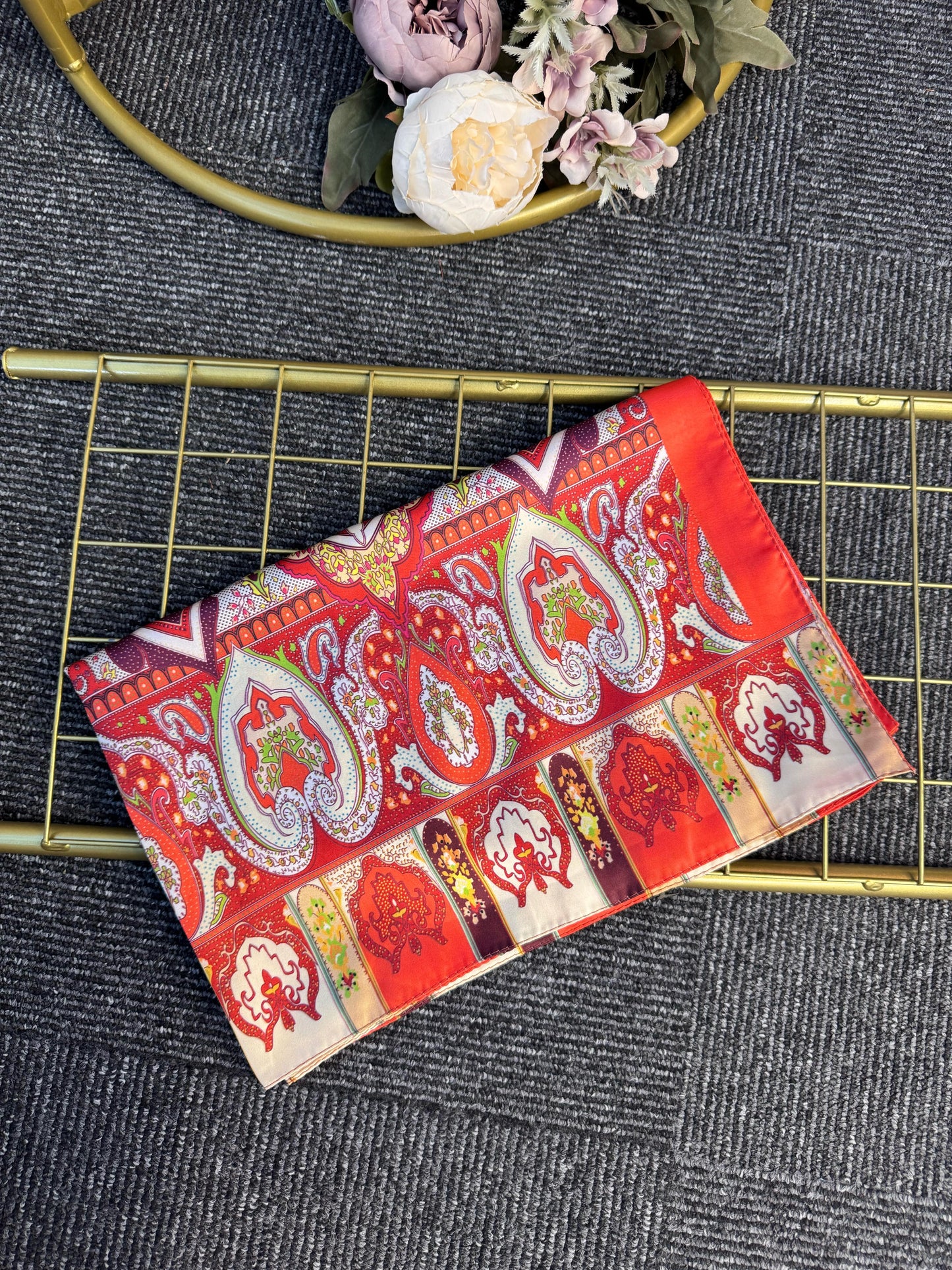 Anka Desen Vual İpek Şal-768568-Portakal Çiçeği