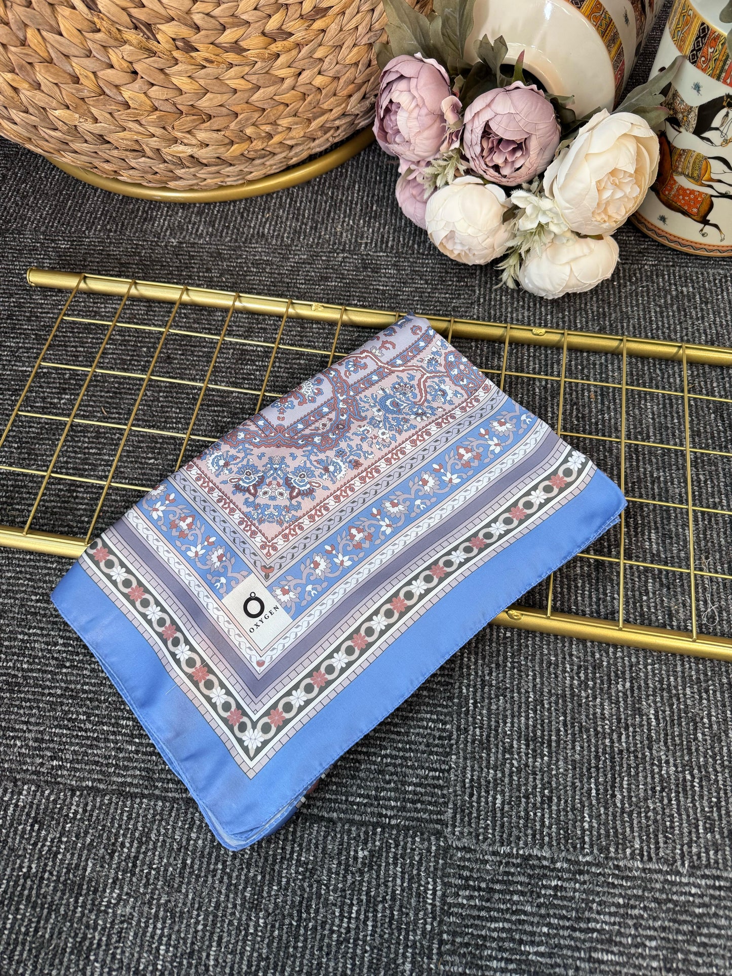 Lavinya Vual İpek Şal -4031152-Bebe Mavisi