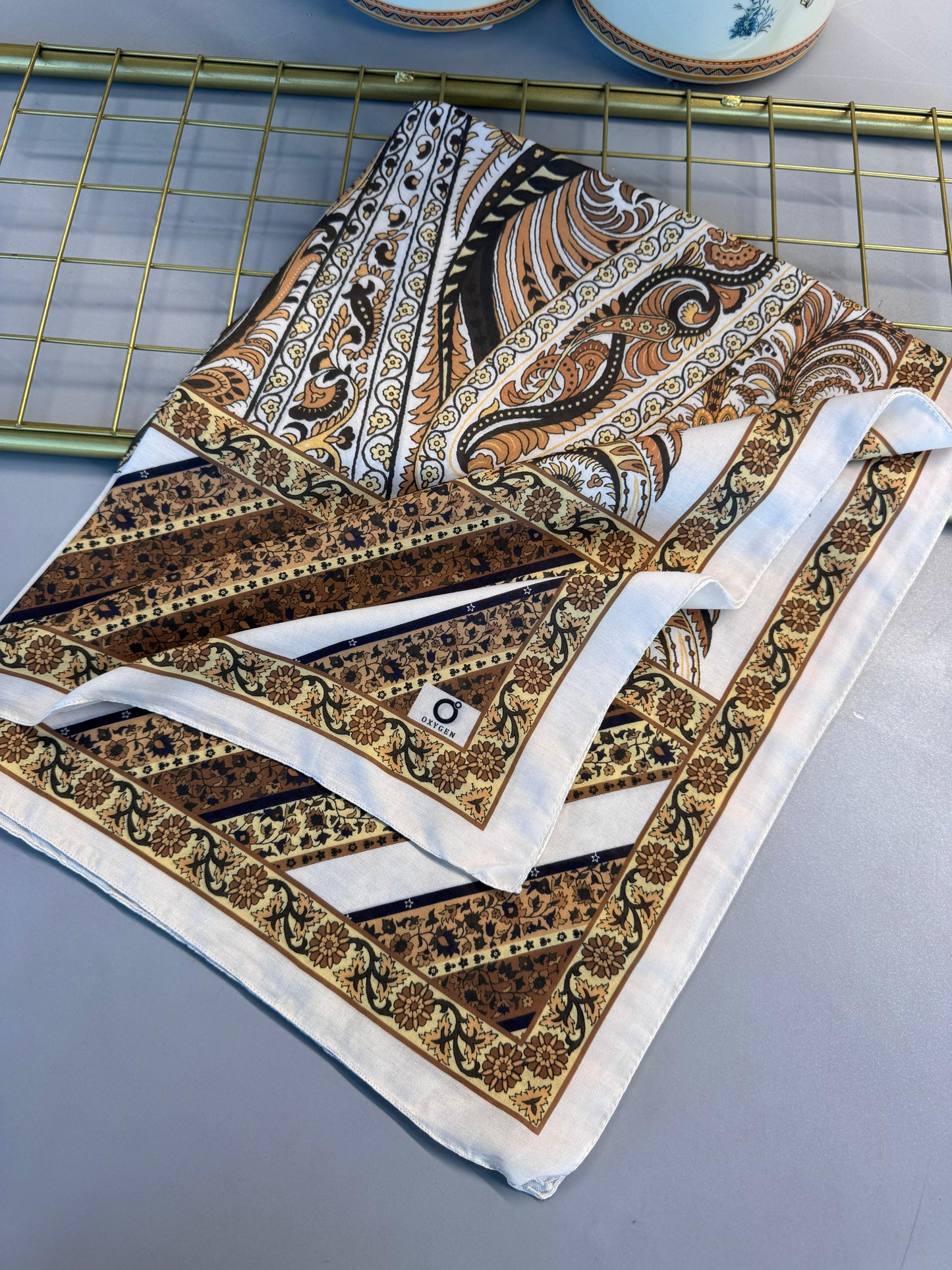 Etro Desen New Pamuk Soft Şal 23012-Hardal