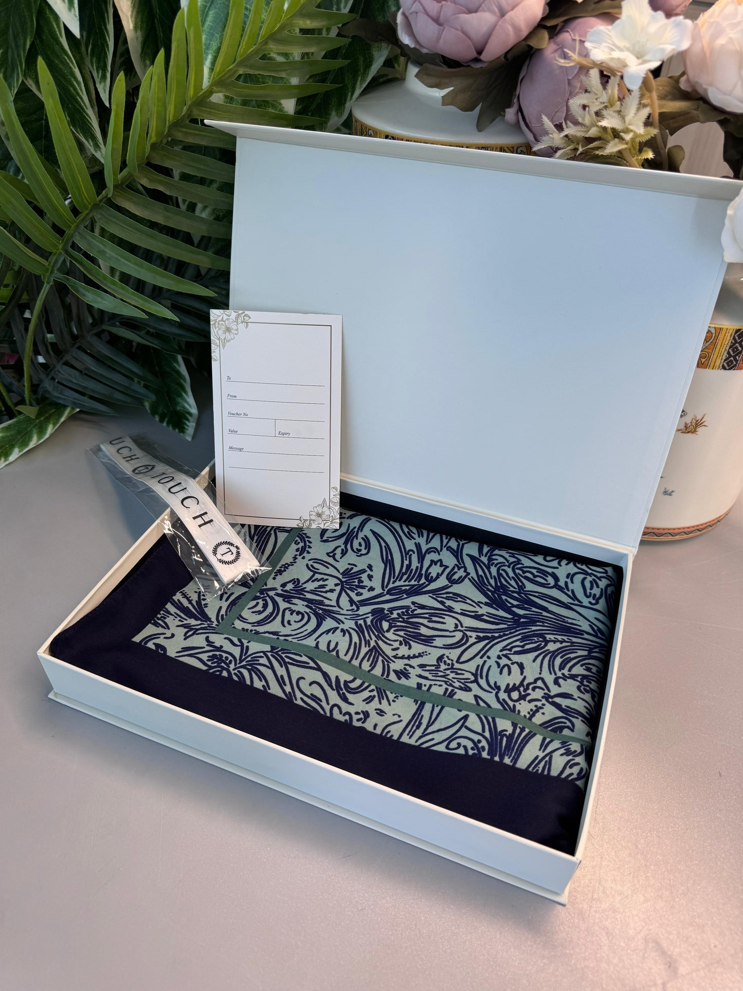Fourty Floral Desen Pamuk İpek Şal-202343-Mint