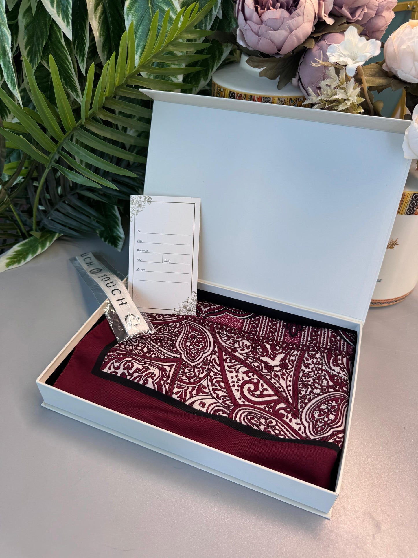 Touch Divan Desen İthal Pamuk Şal-2626202-Bordo