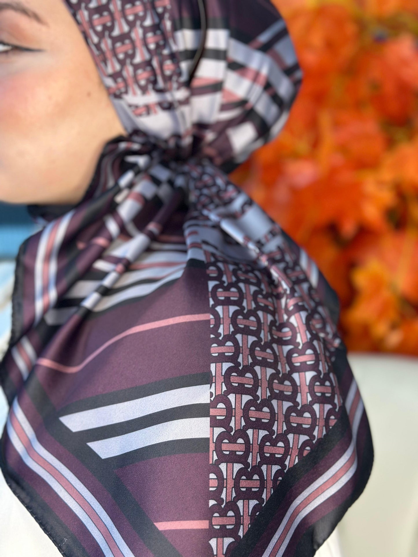 Burberry Vual İpek Eşarp-6203162-Mor