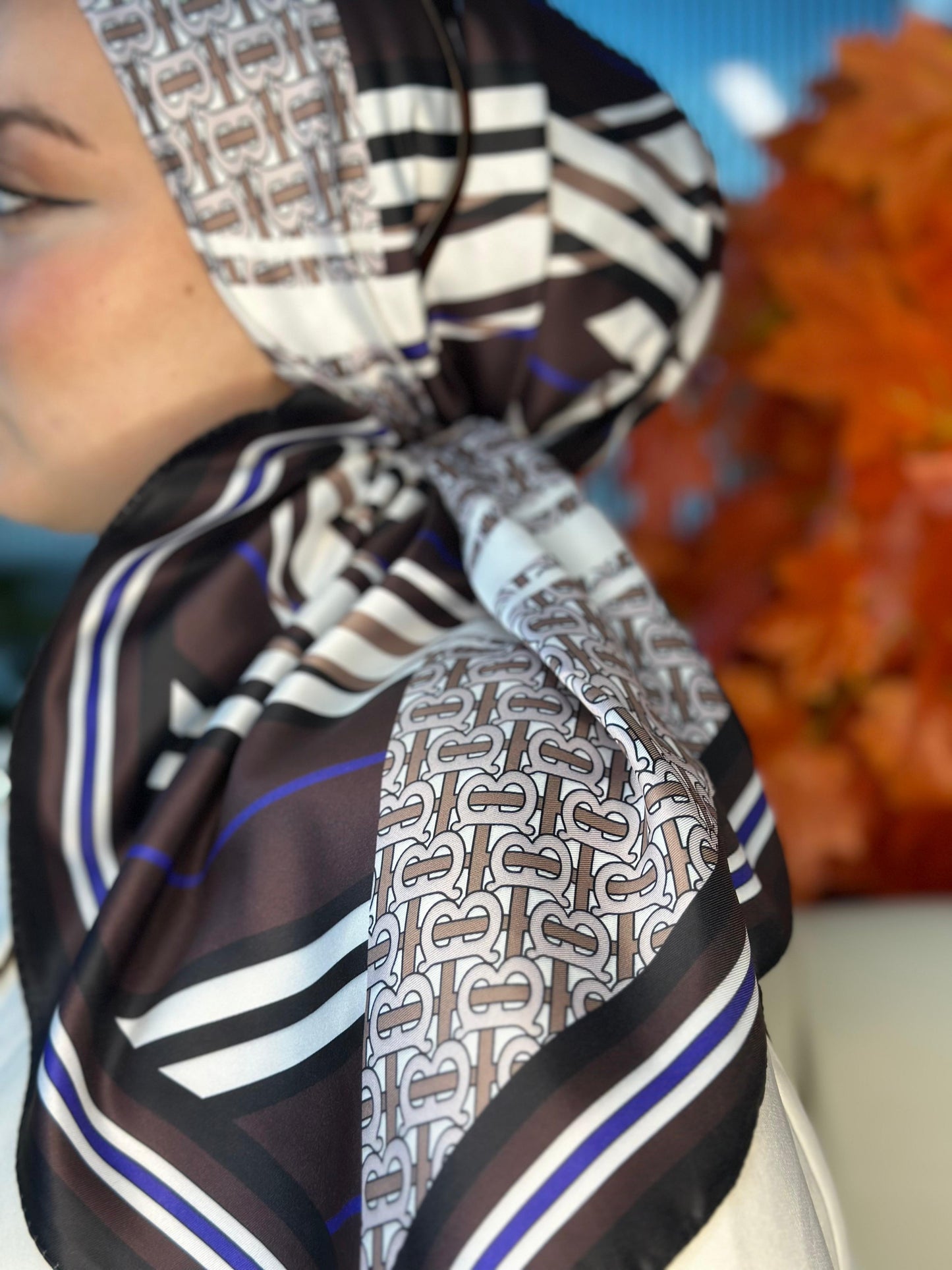 Burberry Vual İpek Eşarp-6203162-Acıkahve