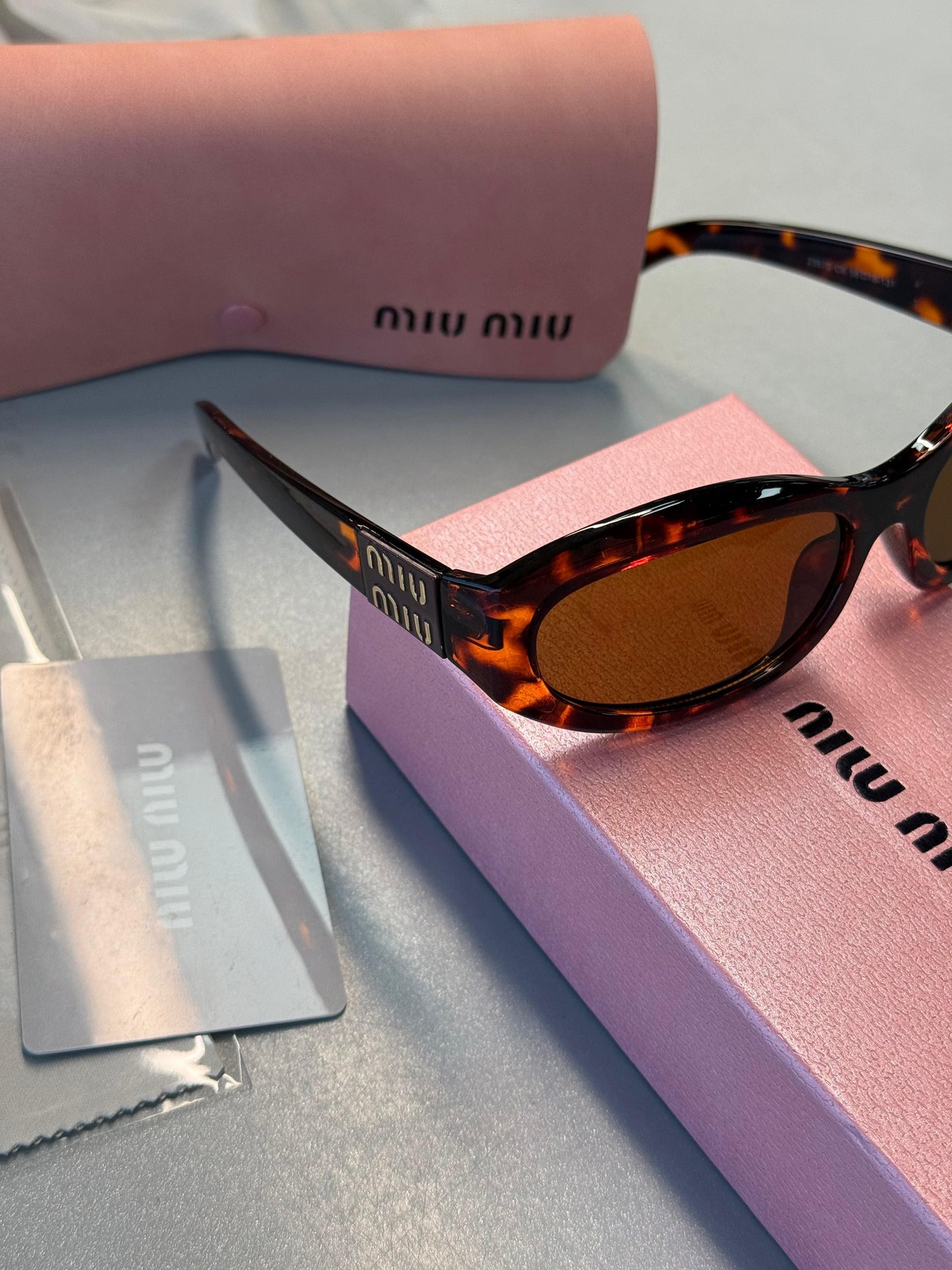 Mıu Mıu Original Premium Full Set Güneş Gözlüğü - Leopar kahve