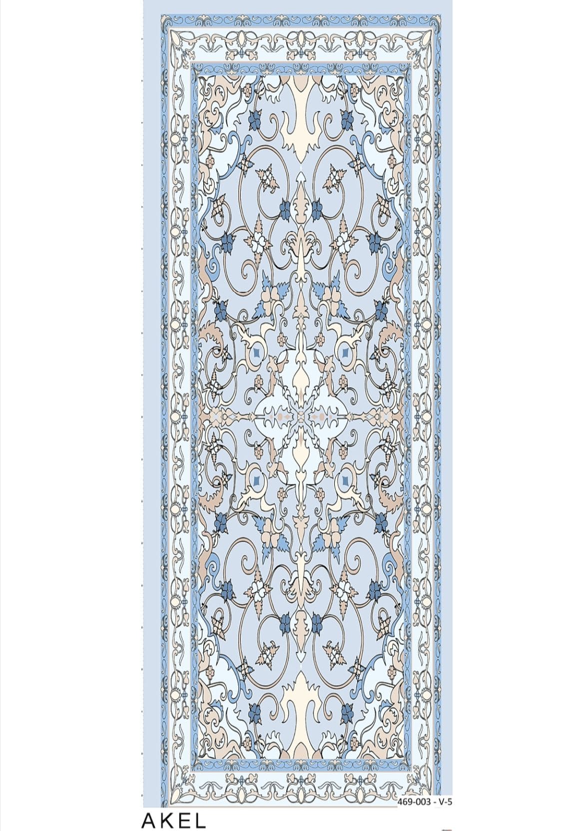 Zerefşan Şal Serisi- 469-003- V-5 - Buz Mavi