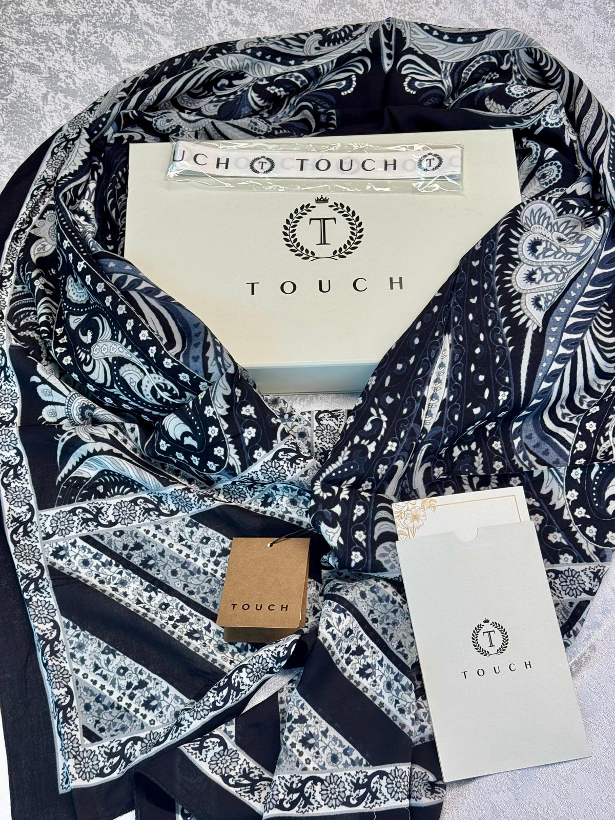 Touch New İthal Pamuk İpek Şal - 55780 - Siyah