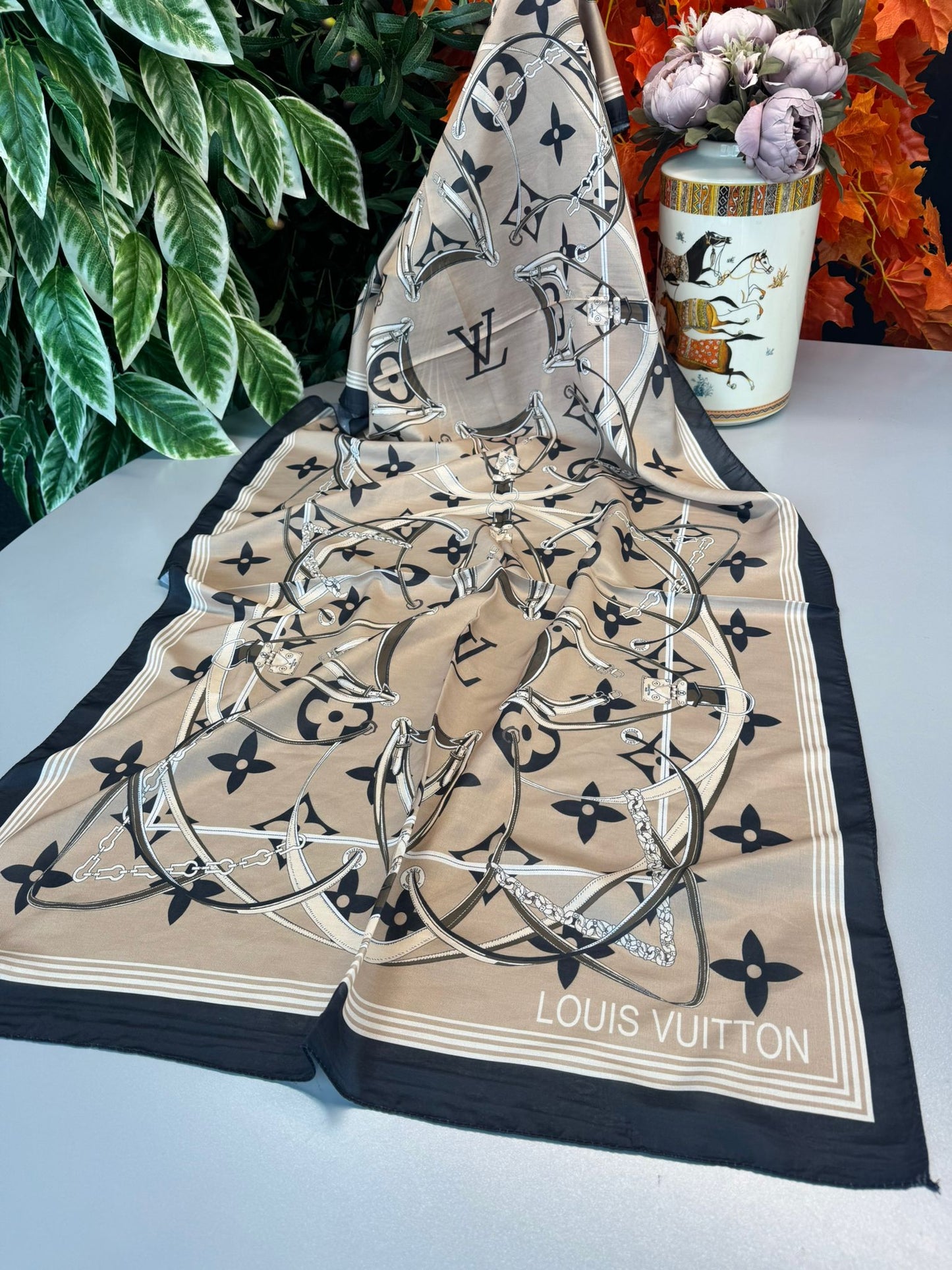 Lv Kemer Desen Pamuk Soft Şal 31230 - Camel