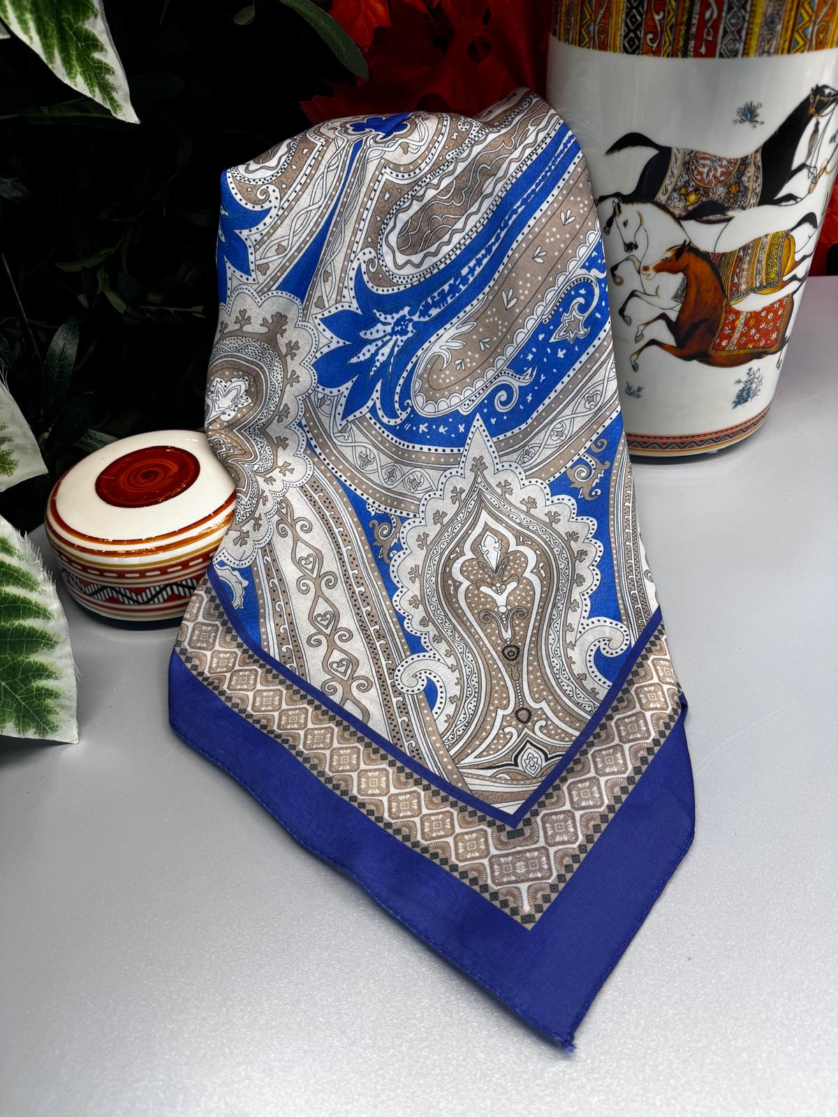 Yeni Etnik Pamuk Soft Şal 65301 - 65301 Saks
