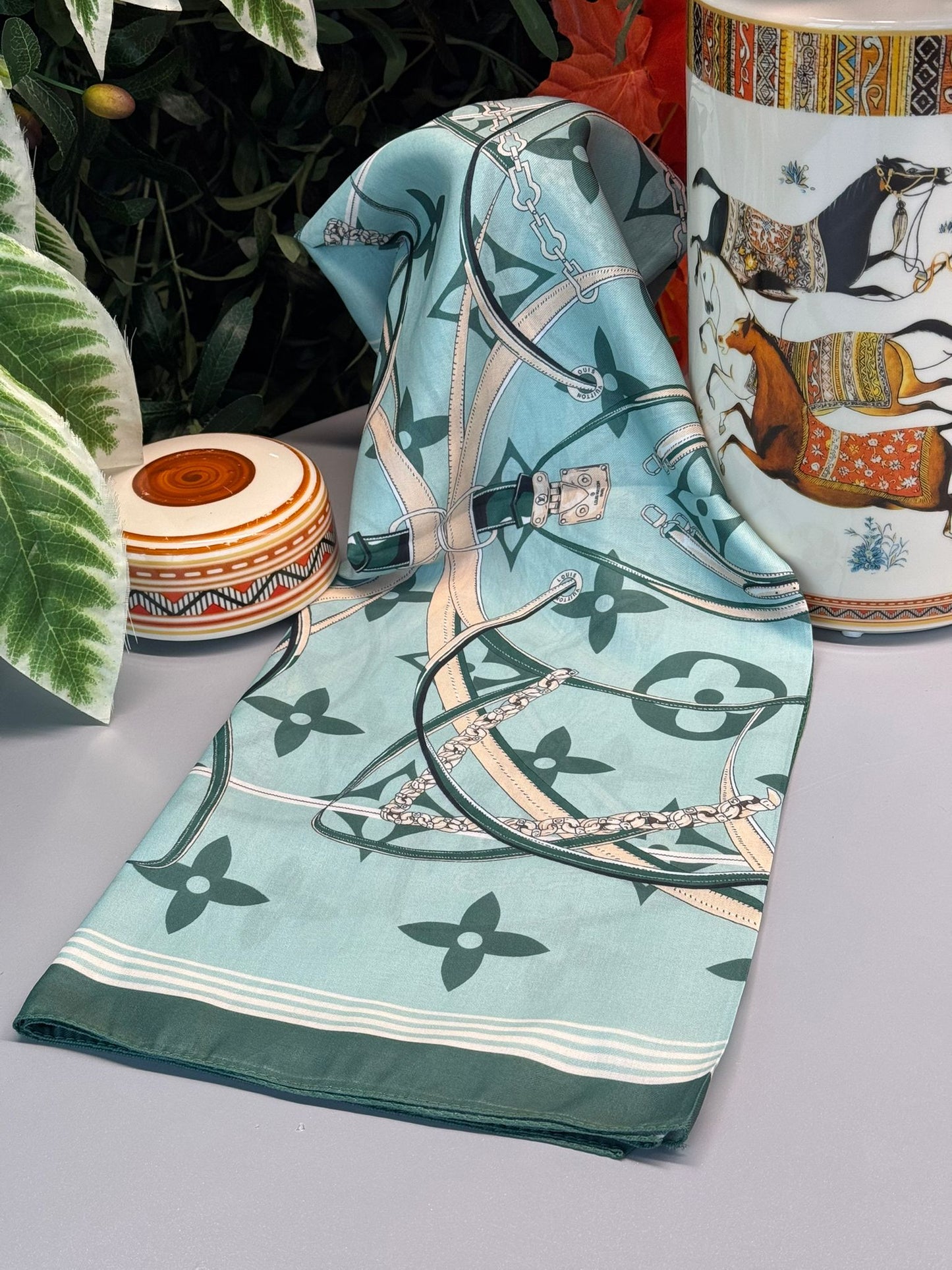 Lv Kemer Desen Pamuk Soft Şal 31230 - Turkuaz