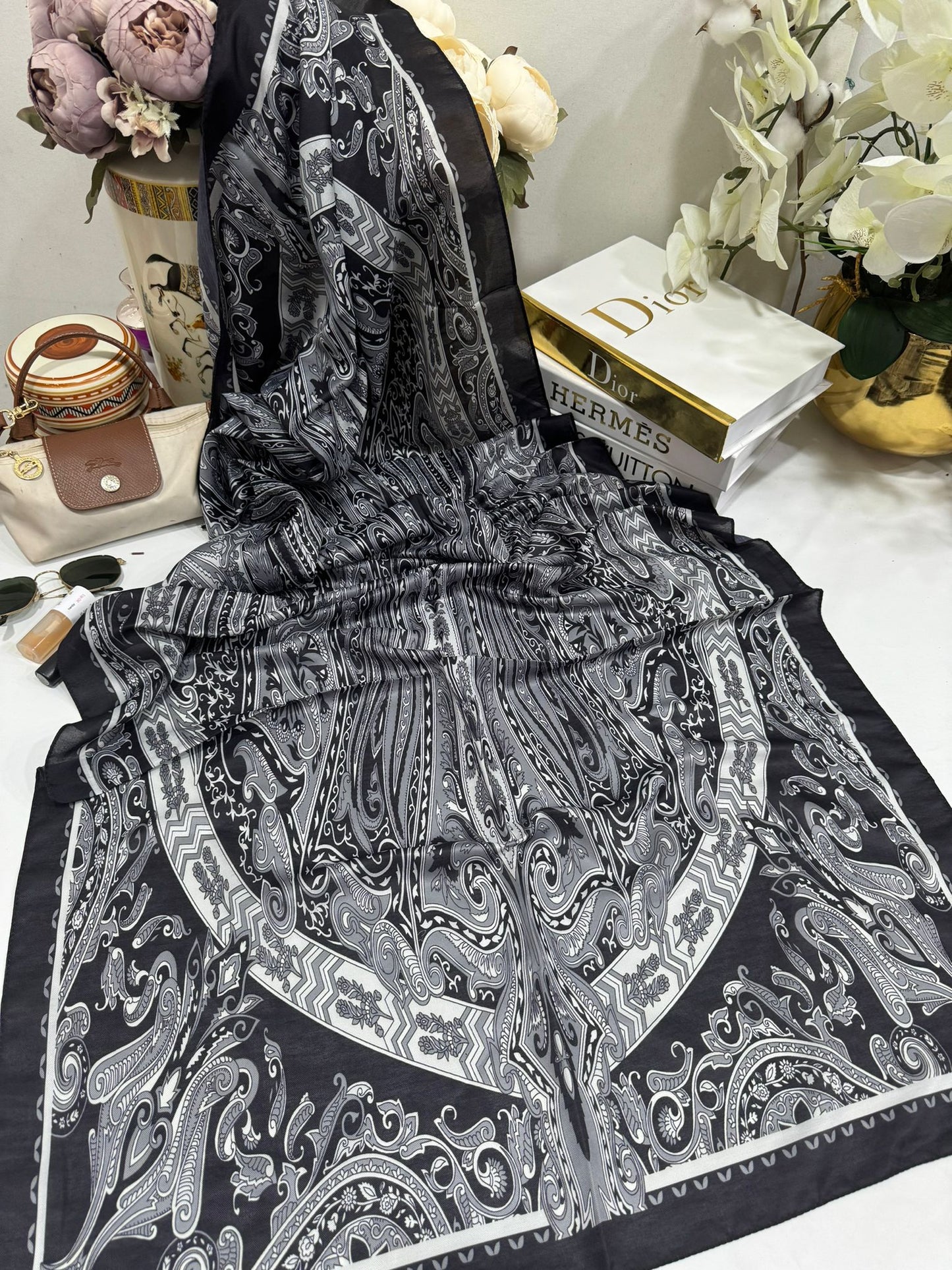 Etro Pamuk İpek Şal 52340 - Siyah