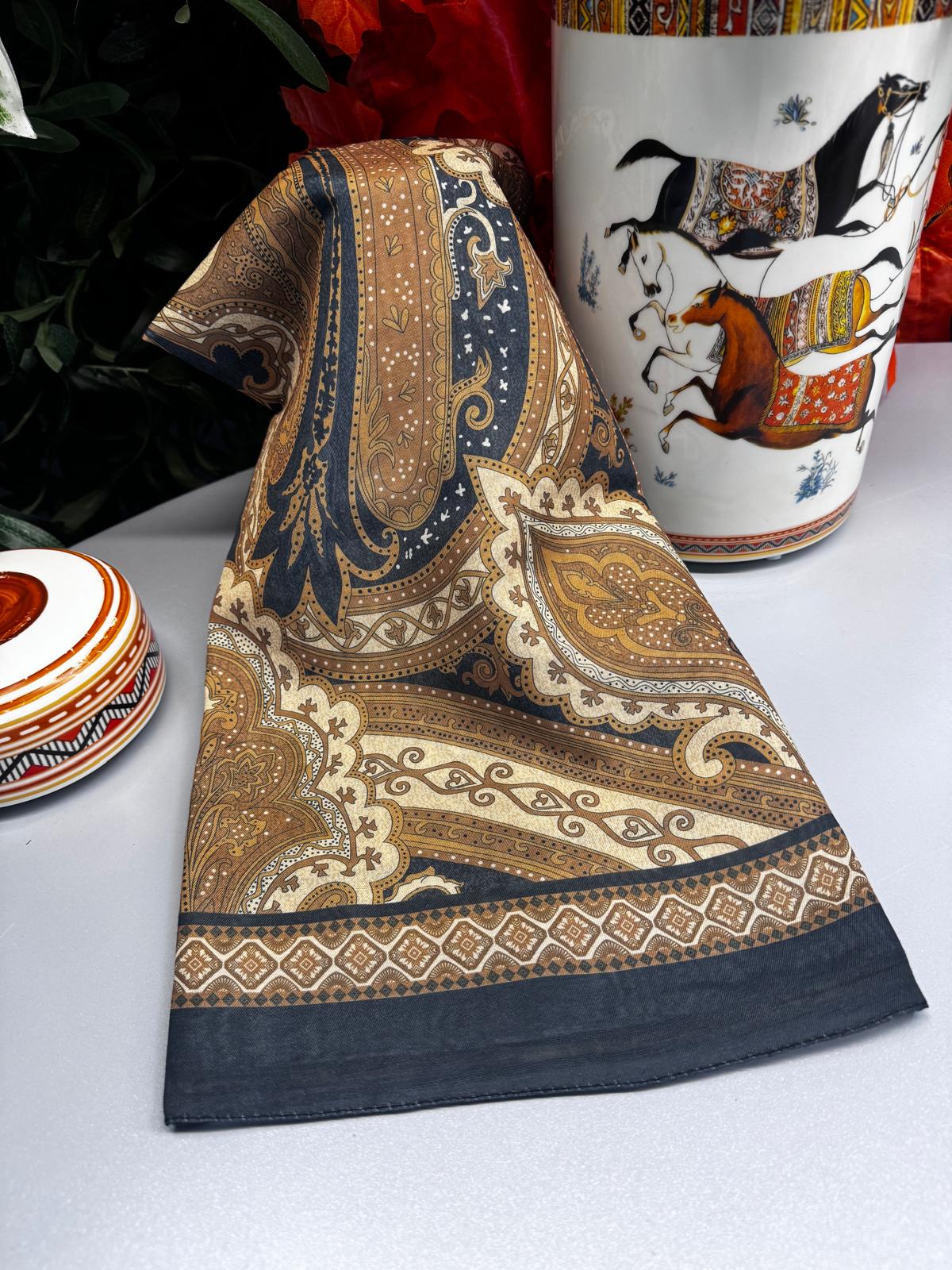 Yeni Etnik Pamuk Soft Şal 65301 - 65301 Siyah-Latte