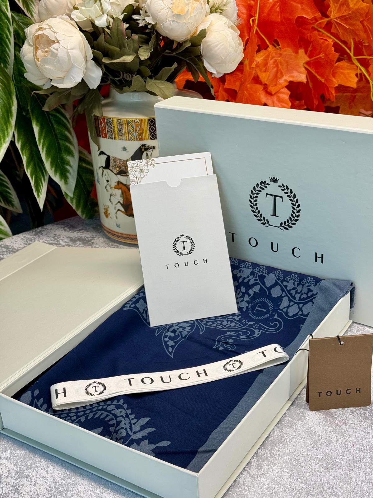 Touch İthal Pamuk İpek Şal - 415420 Lacivert